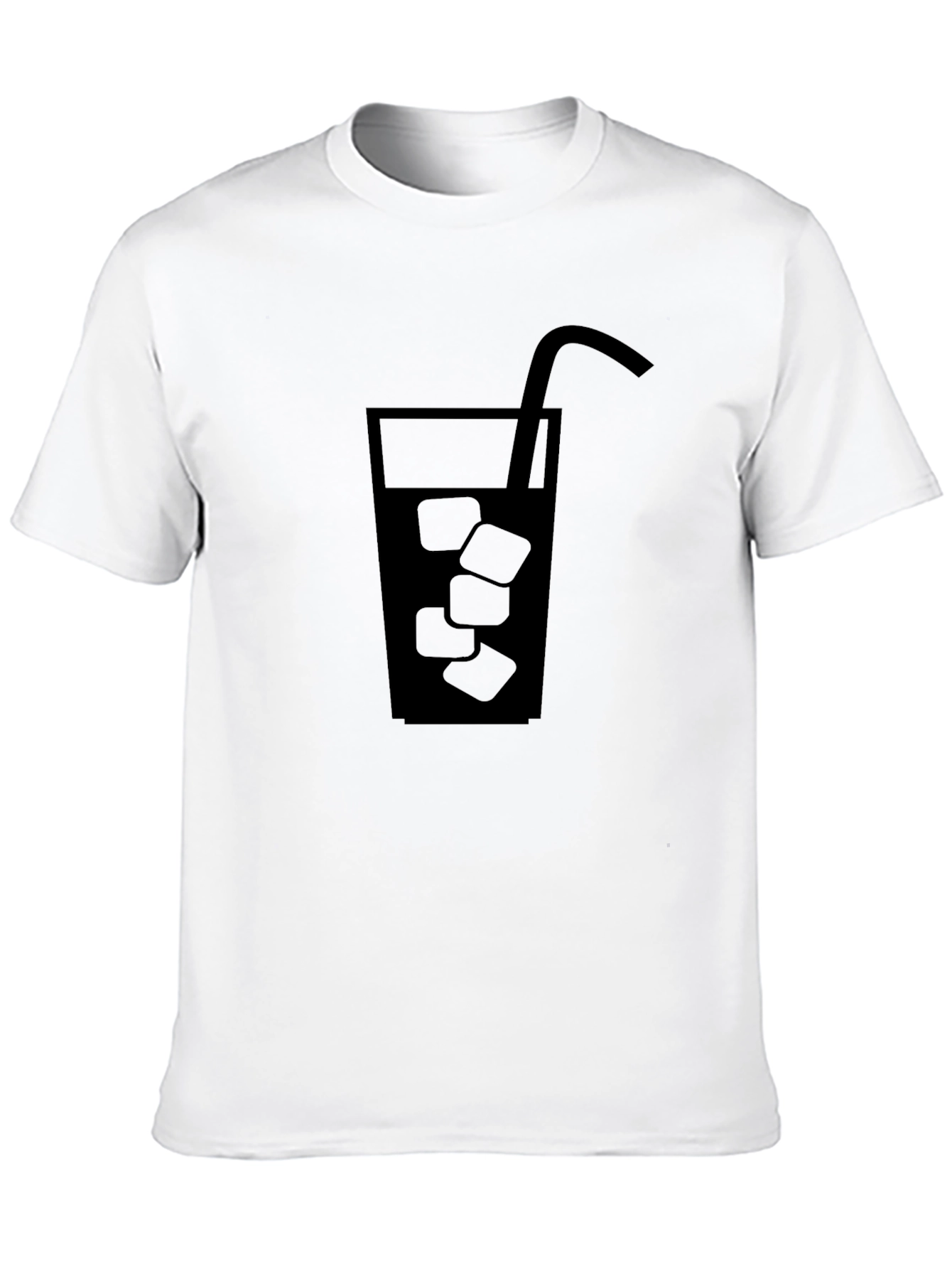 Mens Black Graphic Tee - Drink with Ice