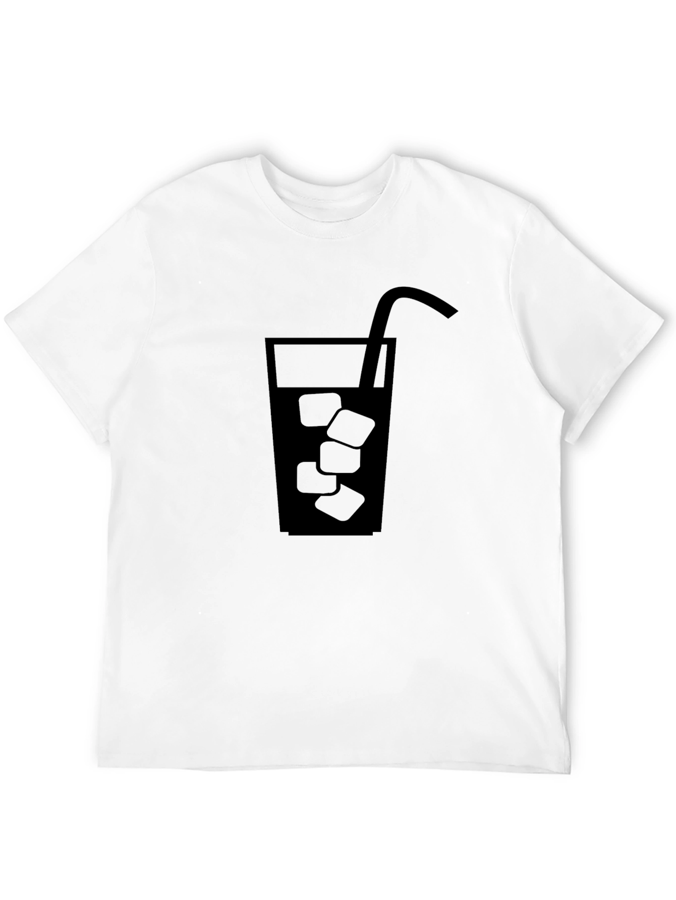 Mens Black Graphic Tee - Drink with Ice