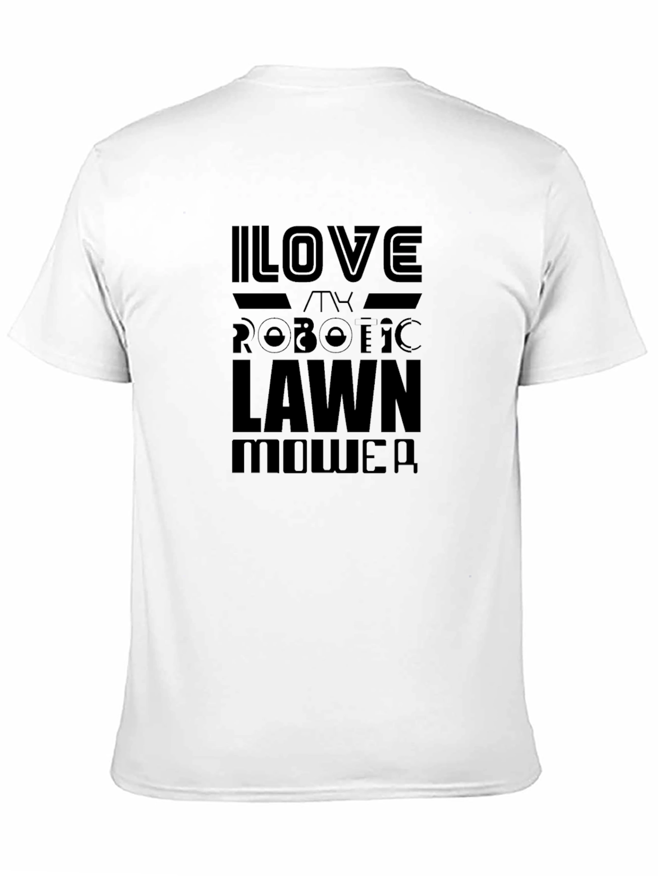 I Love My Robotic Lawn Mower Black T-Shirt