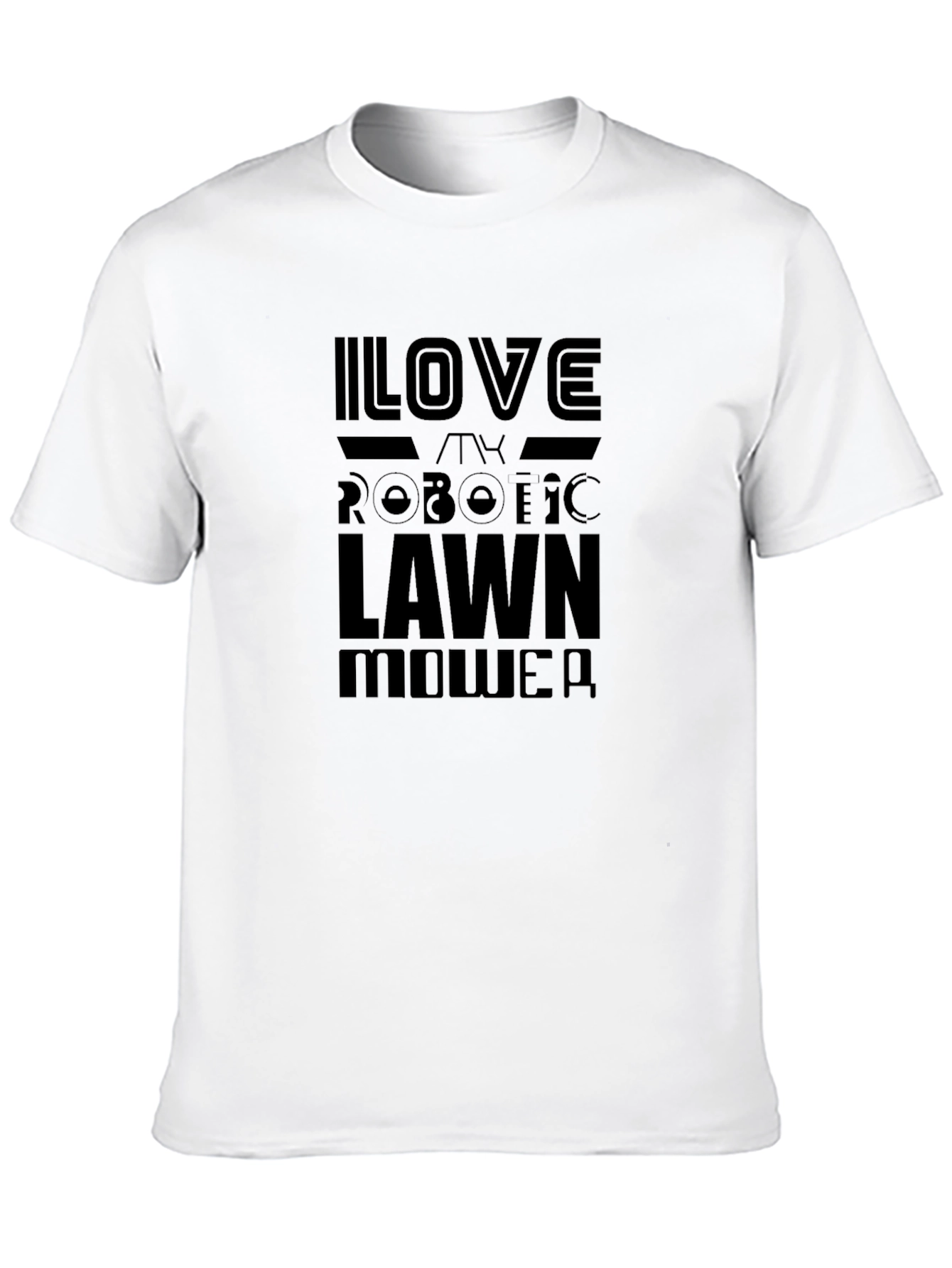 I Love My Robotic Lawn Mower Black T-Shirt