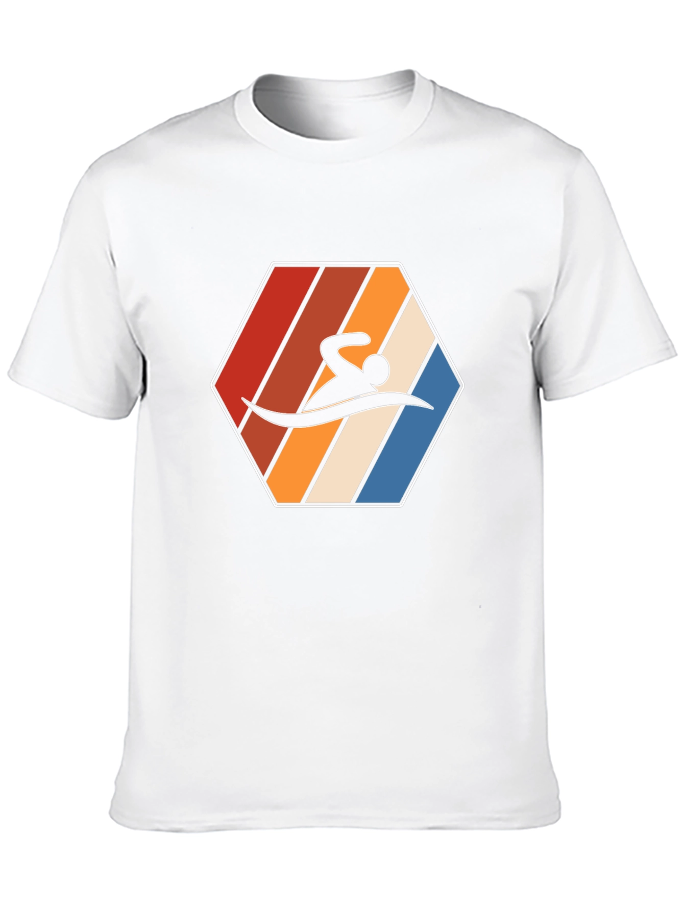 Swimmer Hexagon Graphic T-Shirt - Black