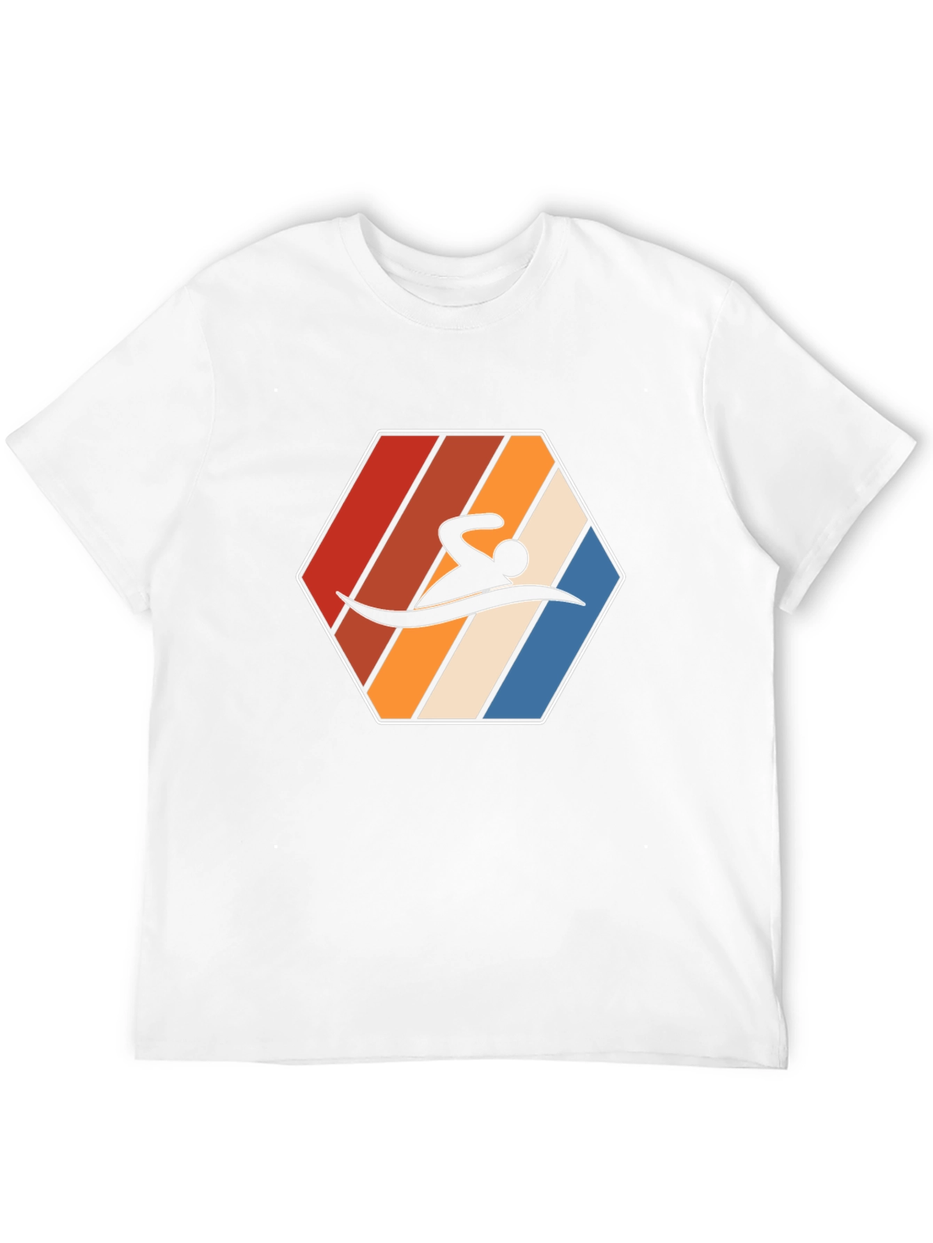 Swimmer Hexagon Graphic T-Shirt - Black