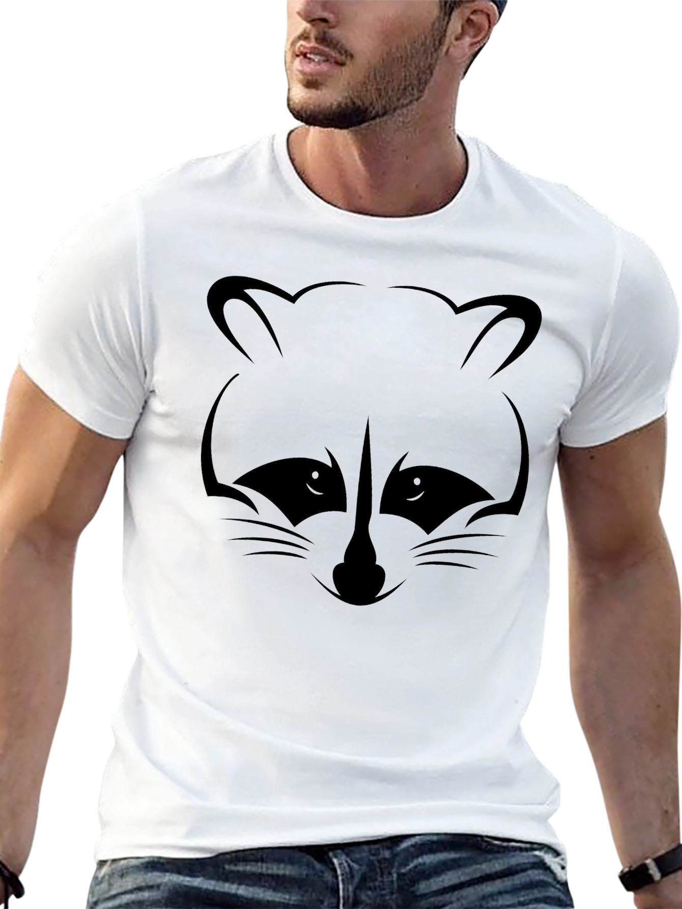 Raccoon Graphic T-Shirt - Black