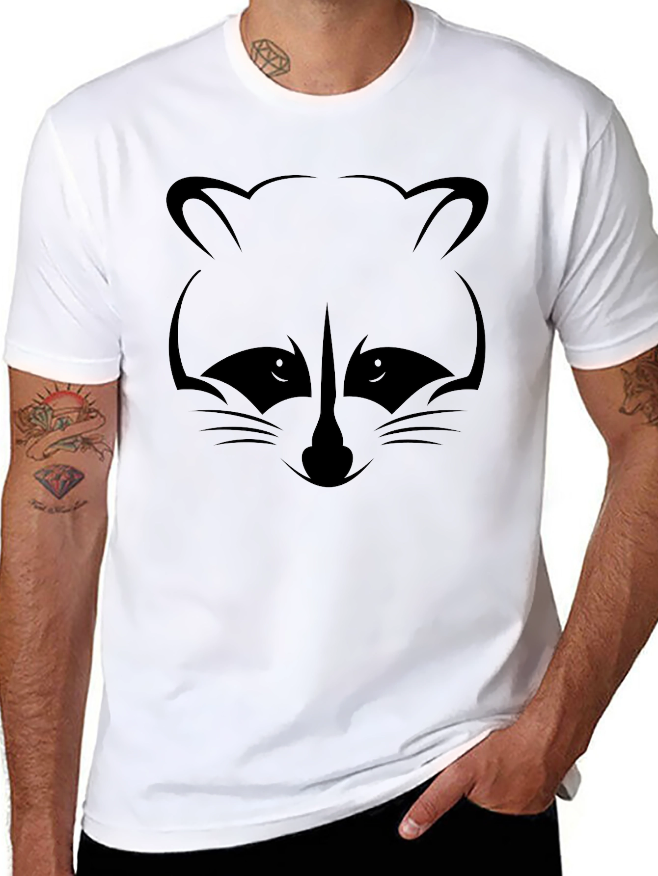 Raccoon Graphic T-Shirt - Black