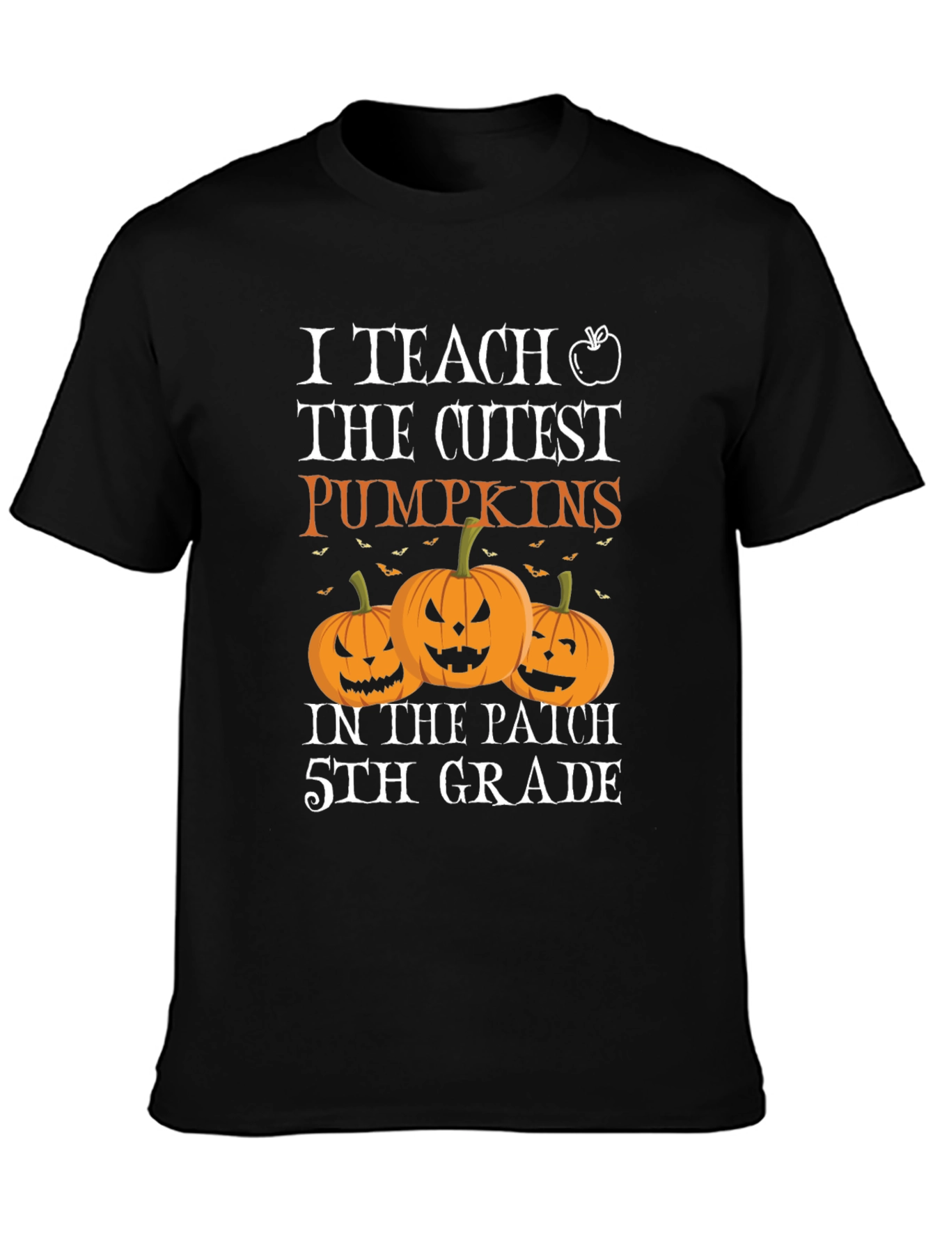 Cute Teacher Halloween T-Shirt with Pumpkins