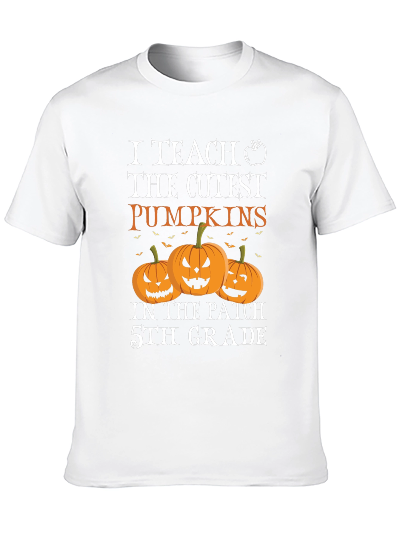 Cute Teacher Halloween T-Shirt with Pumpkins