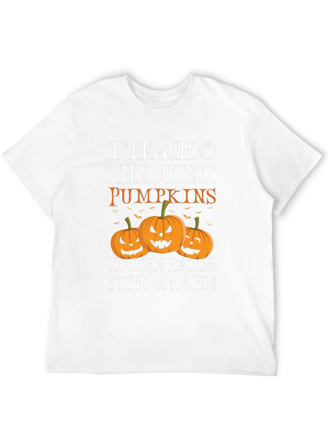 Cute Teacher Halloween T-Shirt with Pumpkins