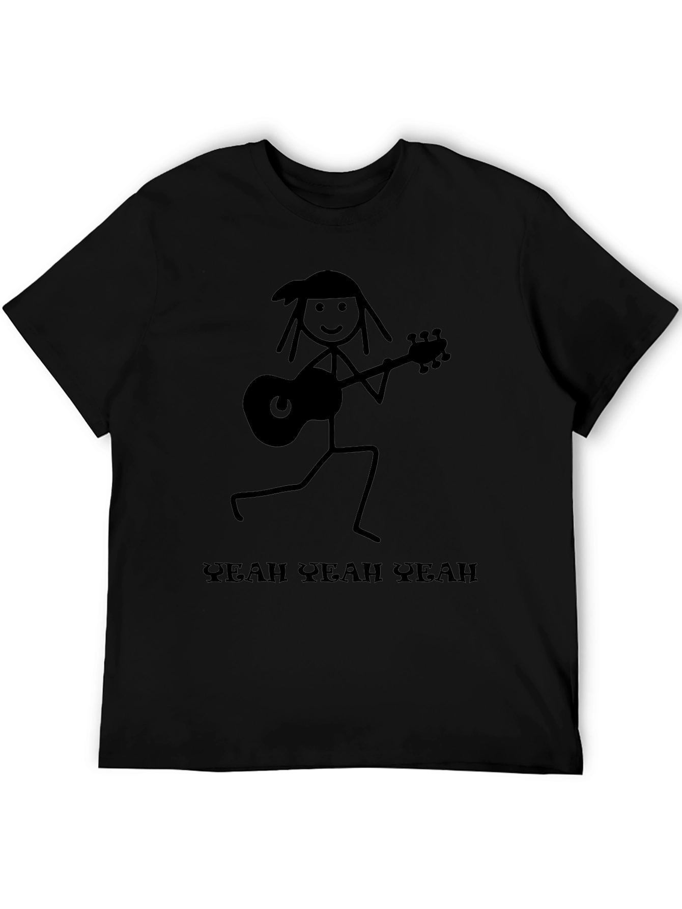 Yeah Yeah Yeahs Guitar Stick Figure Black T-Shirt