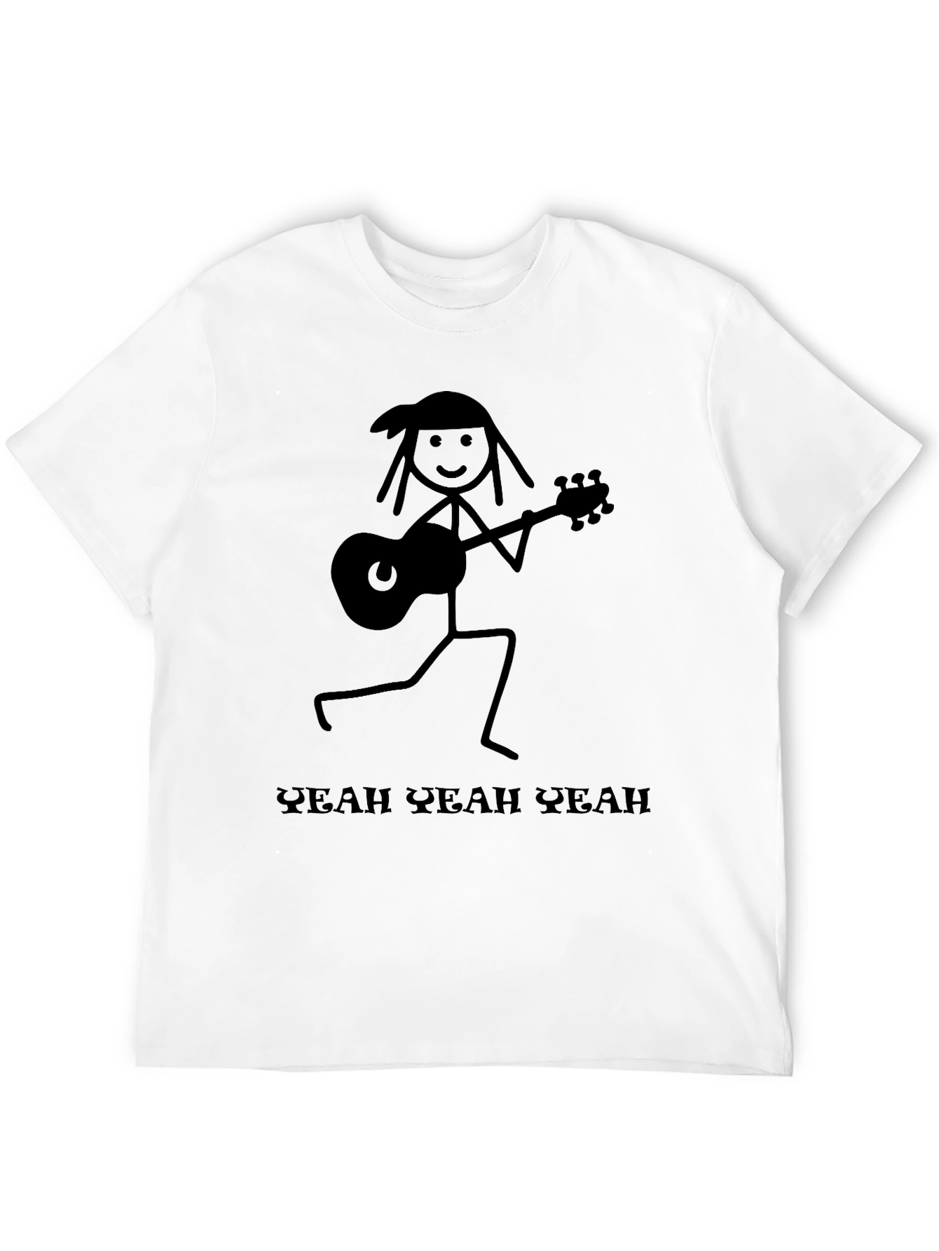 Yeah Yeah Yeahs Guitar Stick Figure Black T-Shirt