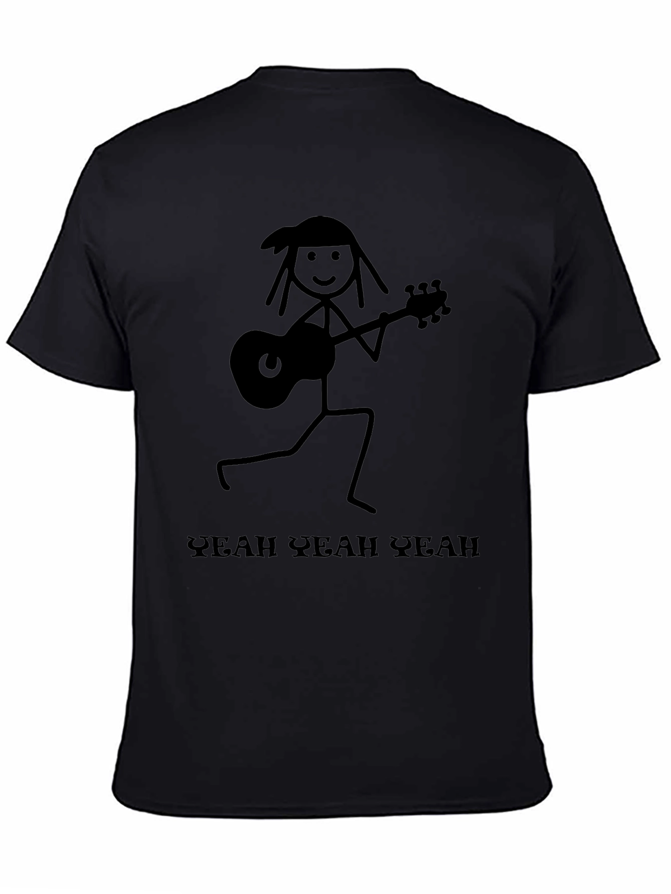 Yeah Yeah Yeahs Guitar Stick Figure Black T-Shirt