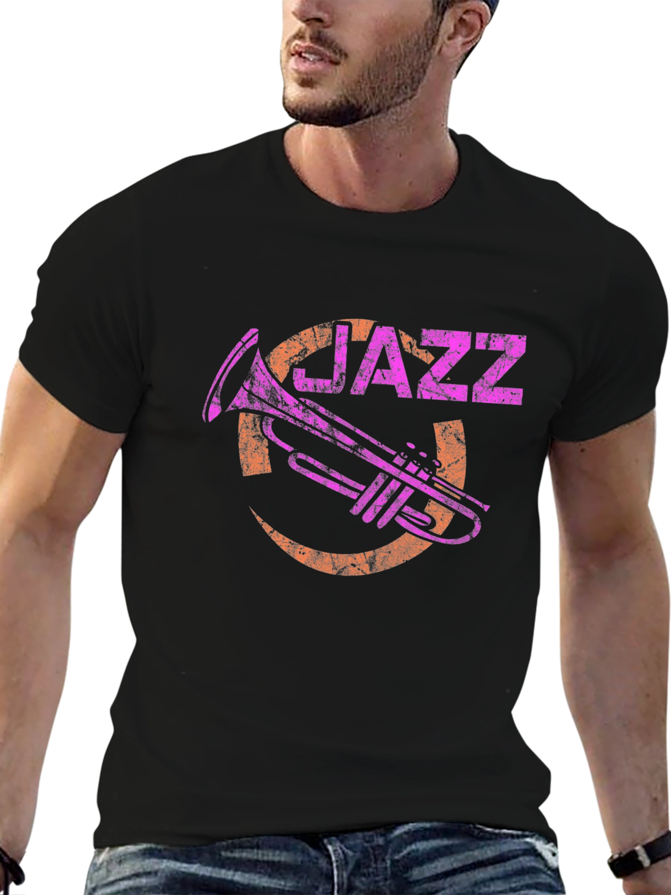 Jazz Trumpet Graphic T-Shirt - Black