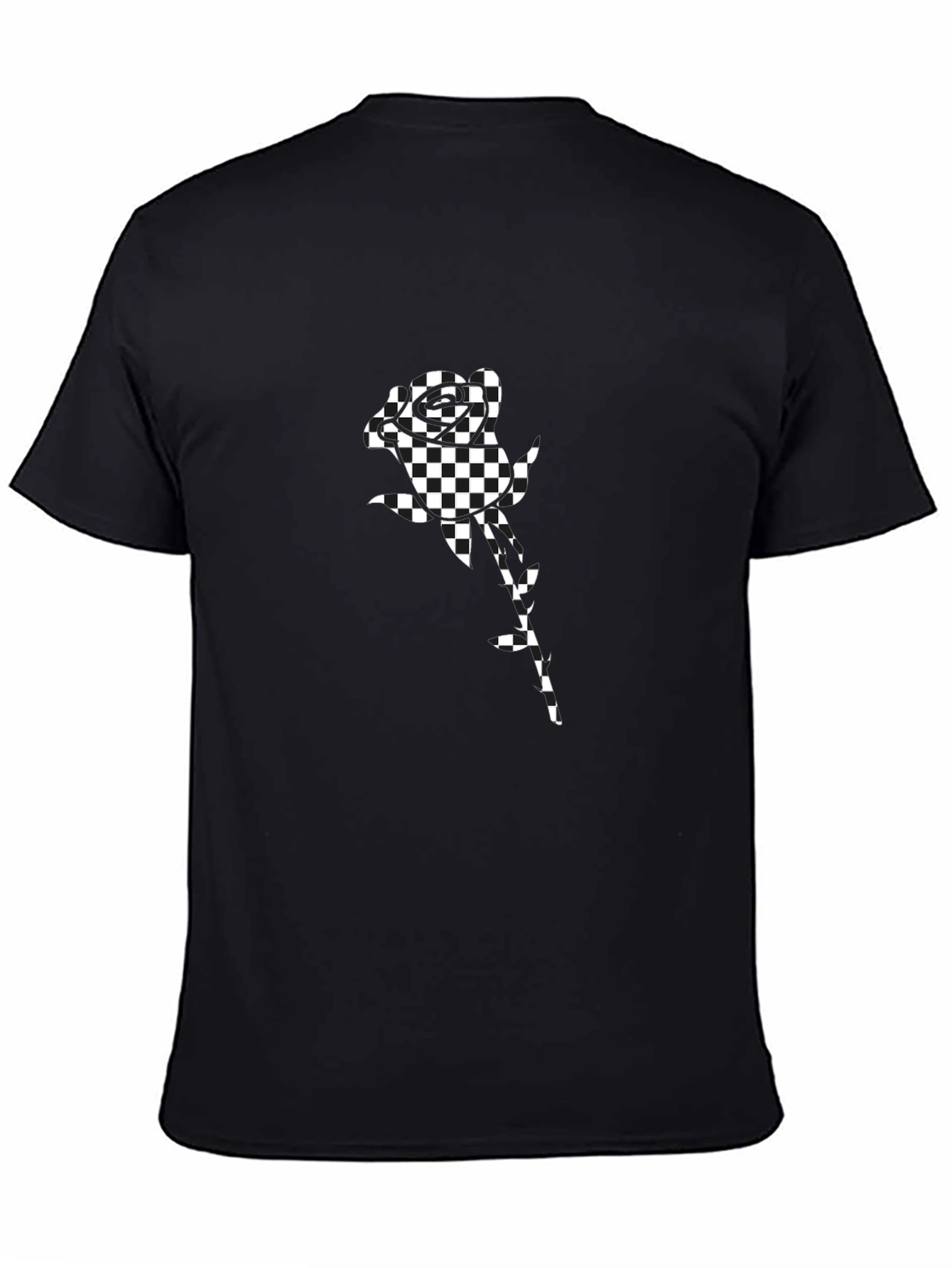 Checkered Rose Graphic Tee - Modern Streetwear