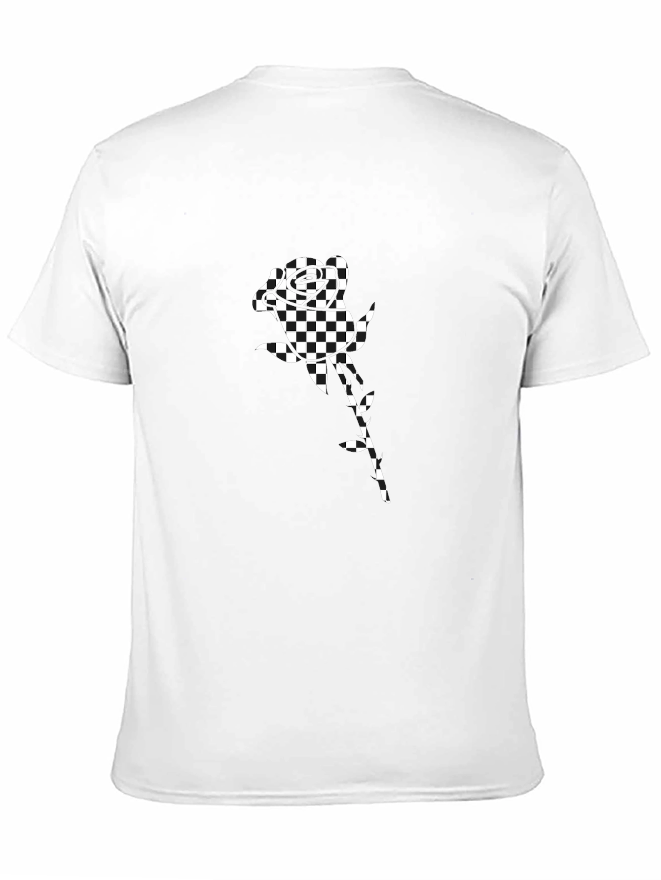 Checkered Rose Graphic Tee - Modern Streetwear