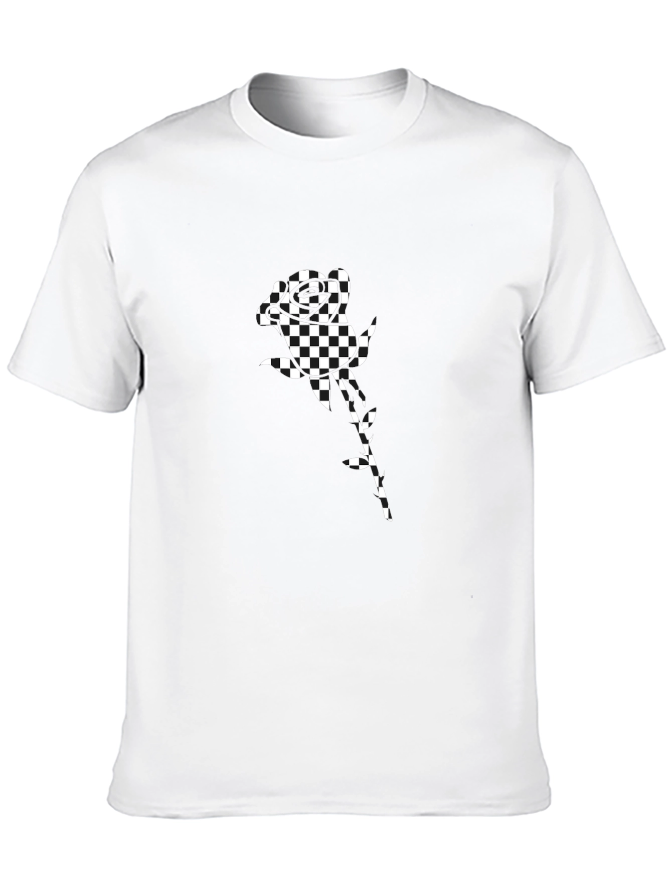 Checkered Rose Graphic Tee - Modern Streetwear