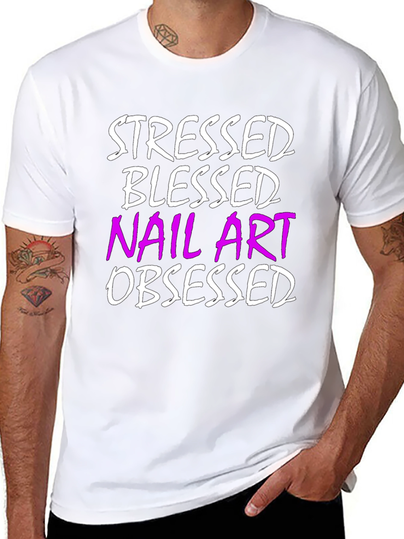 Stressed Blessed Nail Art Obsessed T-Shirt