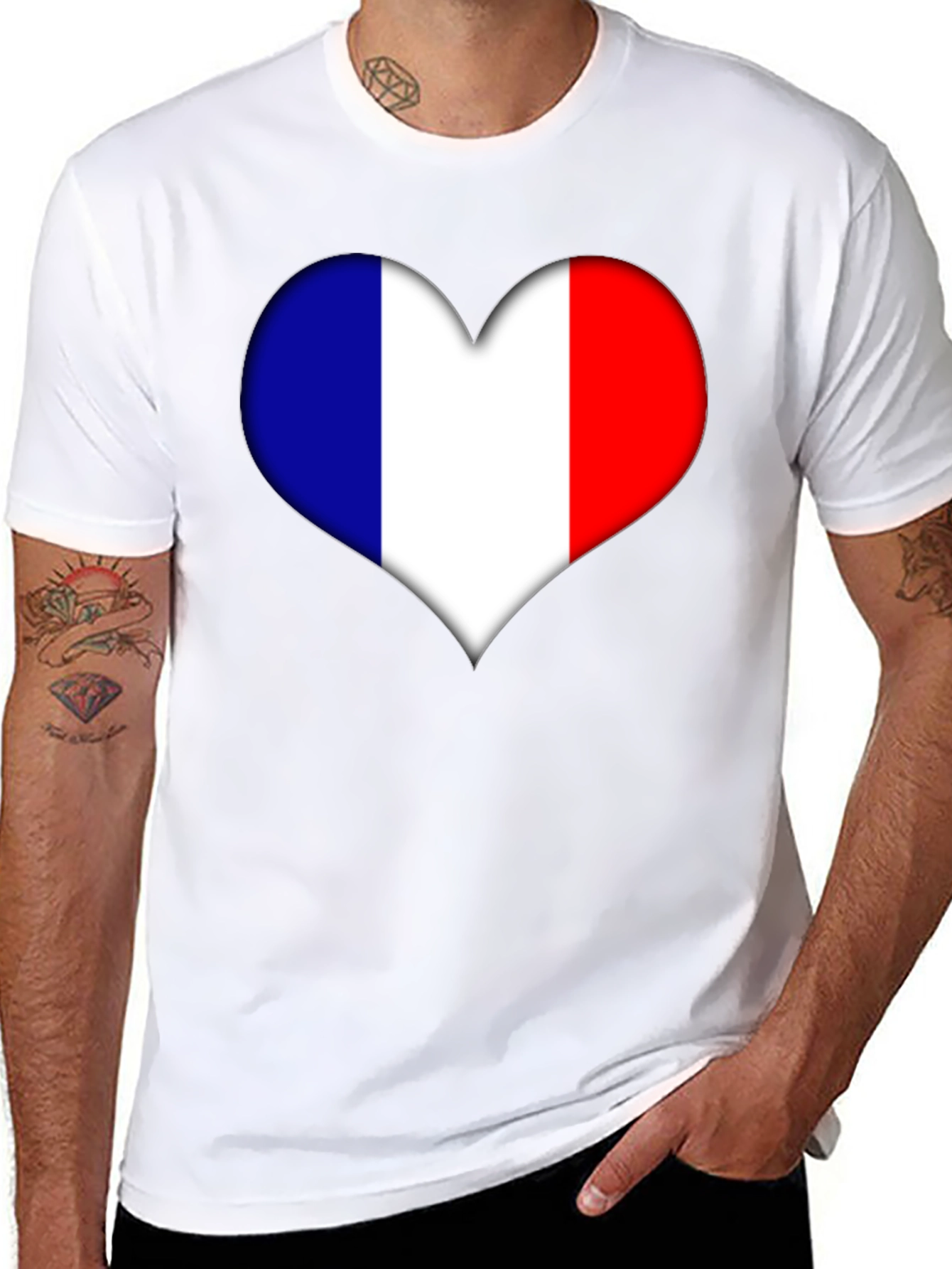 French Heart Flag Graphic Tee