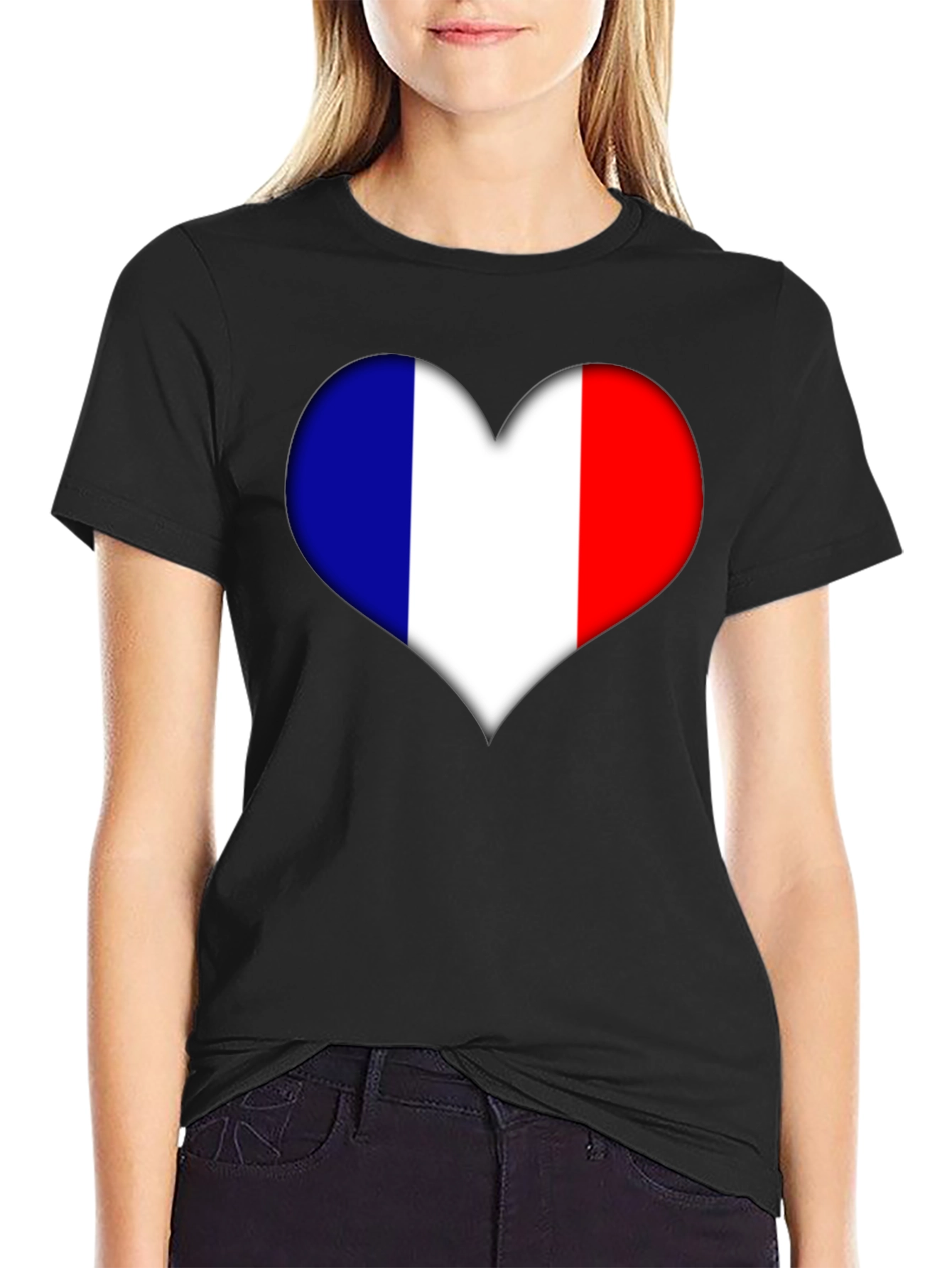 French Heart Flag Graphic Tee