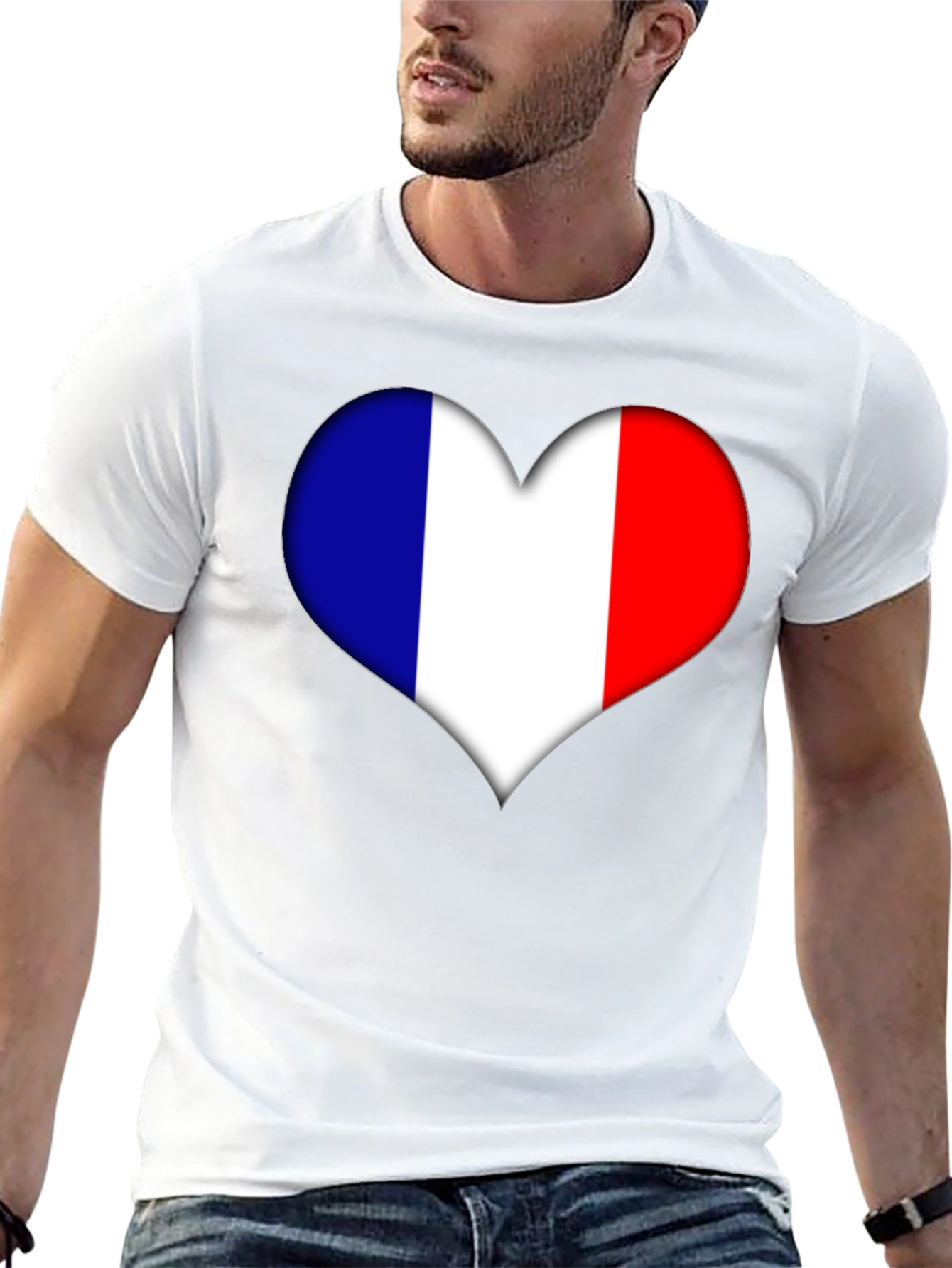 French Heart Flag Graphic Tee