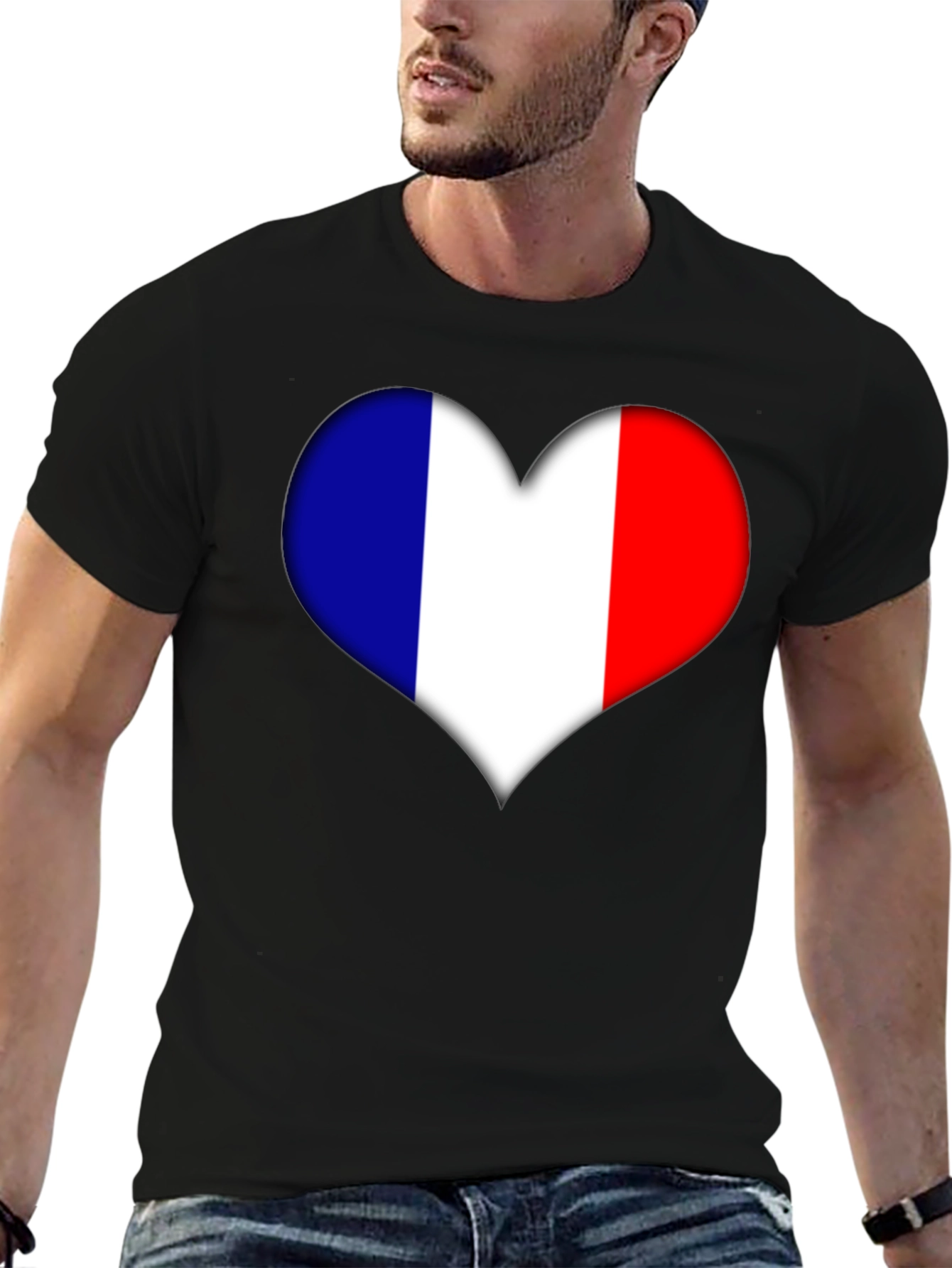 French Heart Flag Graphic Tee