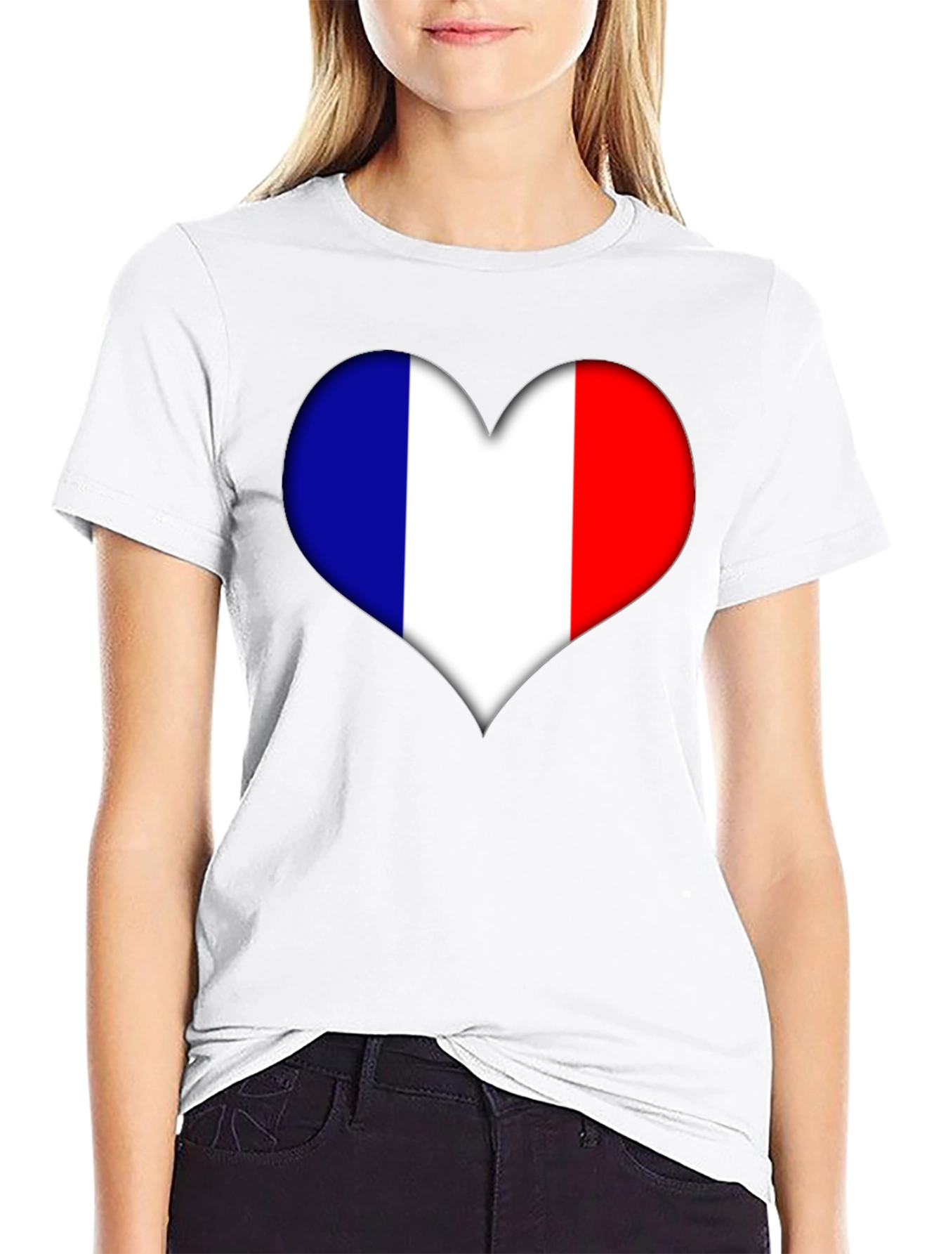 French Heart Flag Graphic Tee