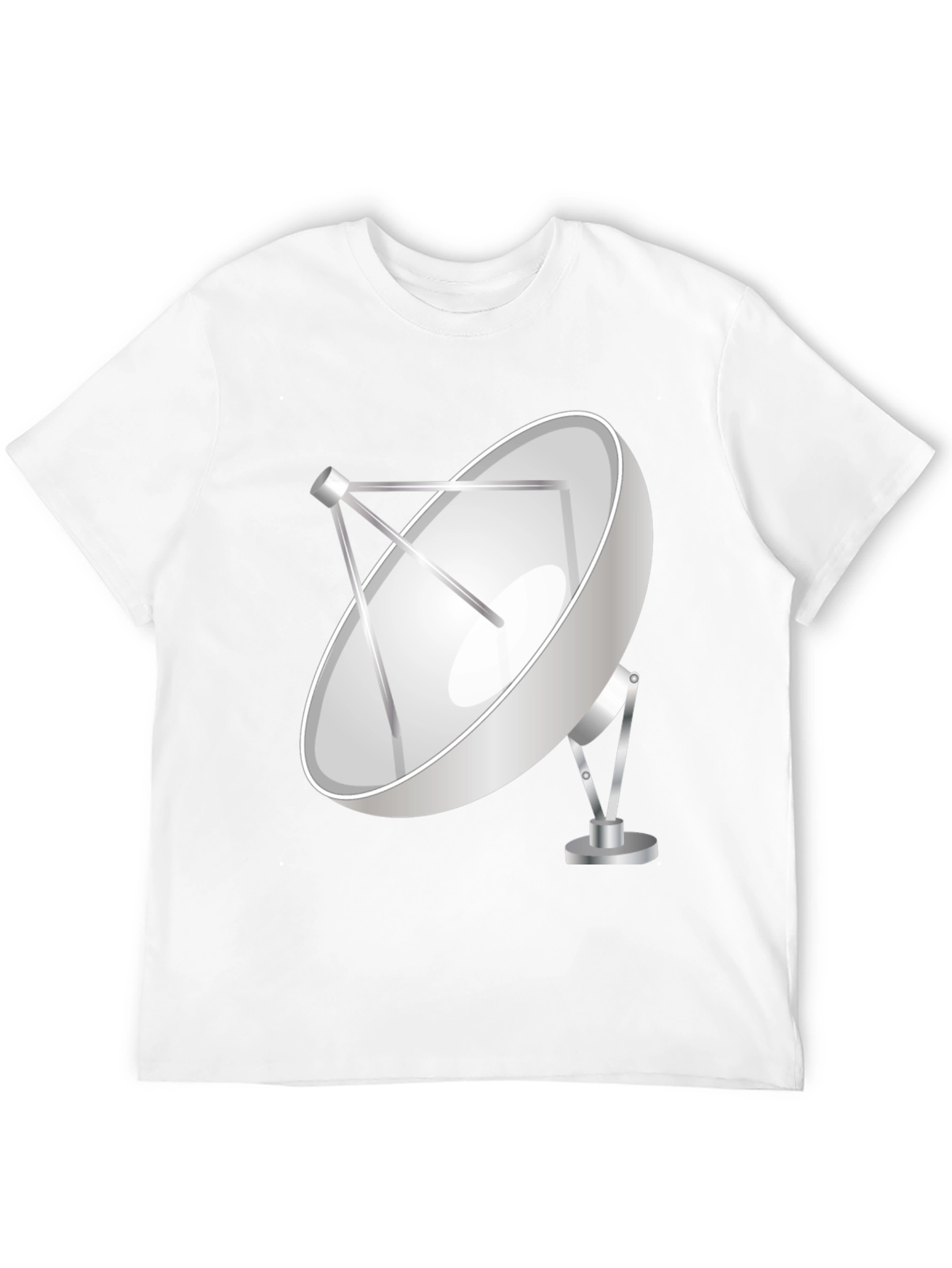 Satellite Dish Graphic Tee - Black Cotton T-Shirt