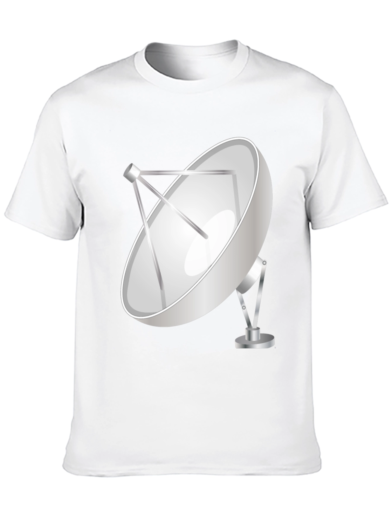 Satellite Dish Graphic Tee - Black Cotton T-Shirt