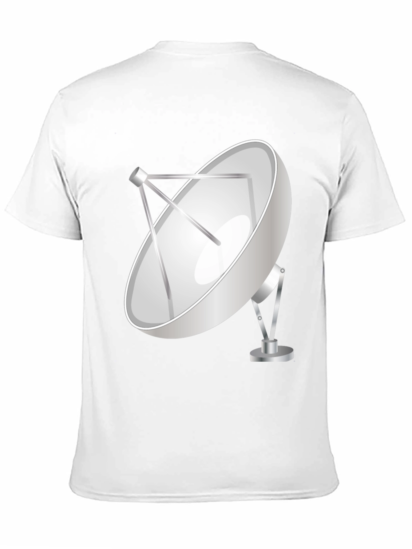 Satellite Dish Graphic Tee - Black Cotton T-Shirt