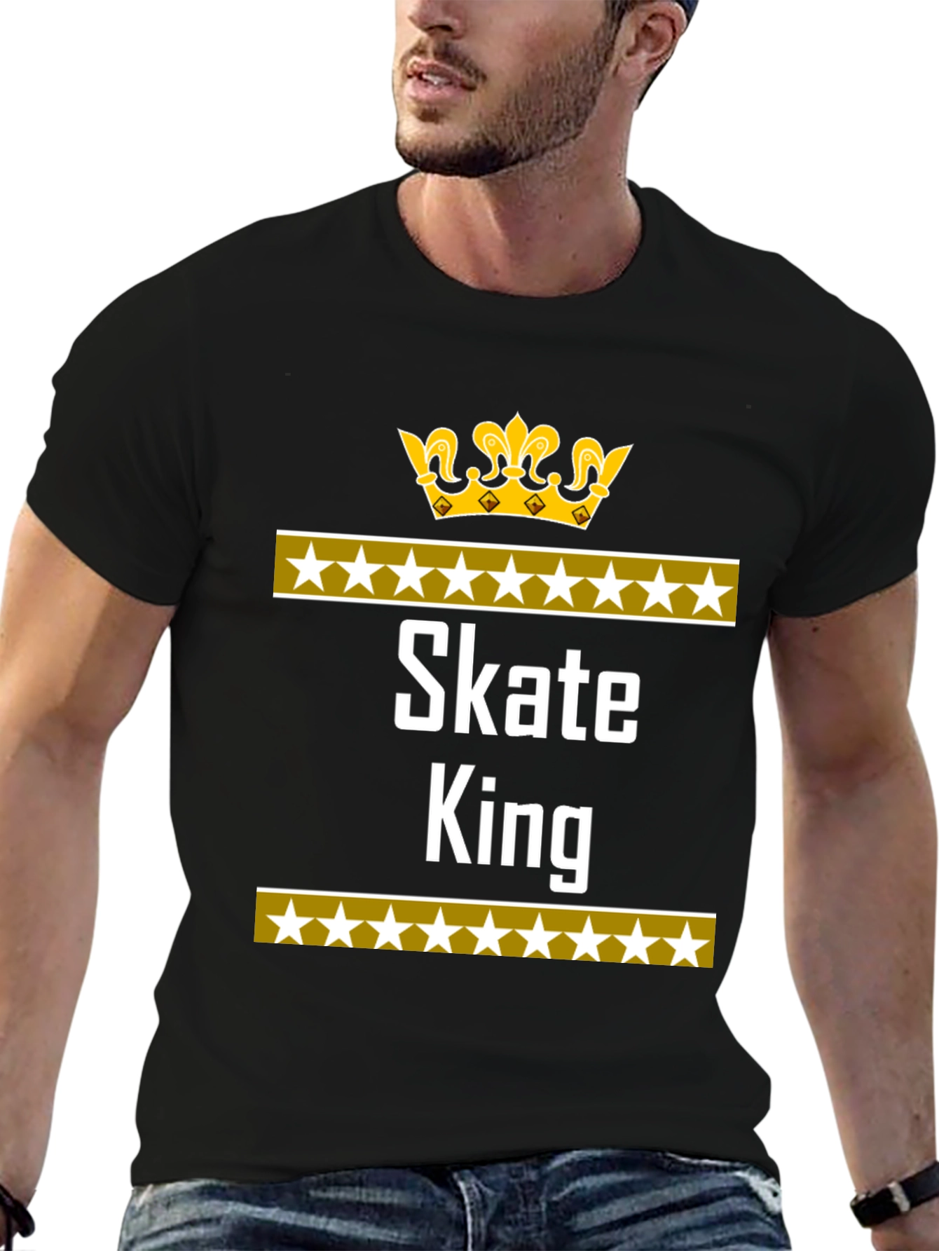 Skate King Black T-Shirt with Crown Design