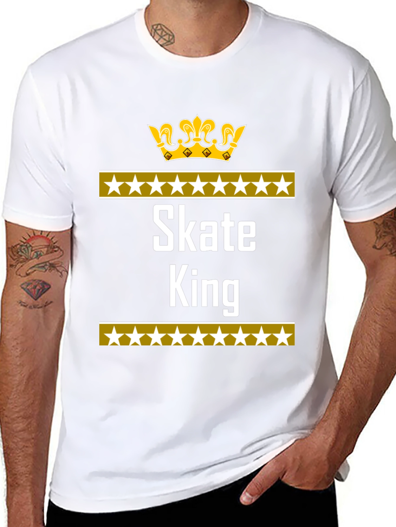 Skate King Black T-Shirt with Crown Design