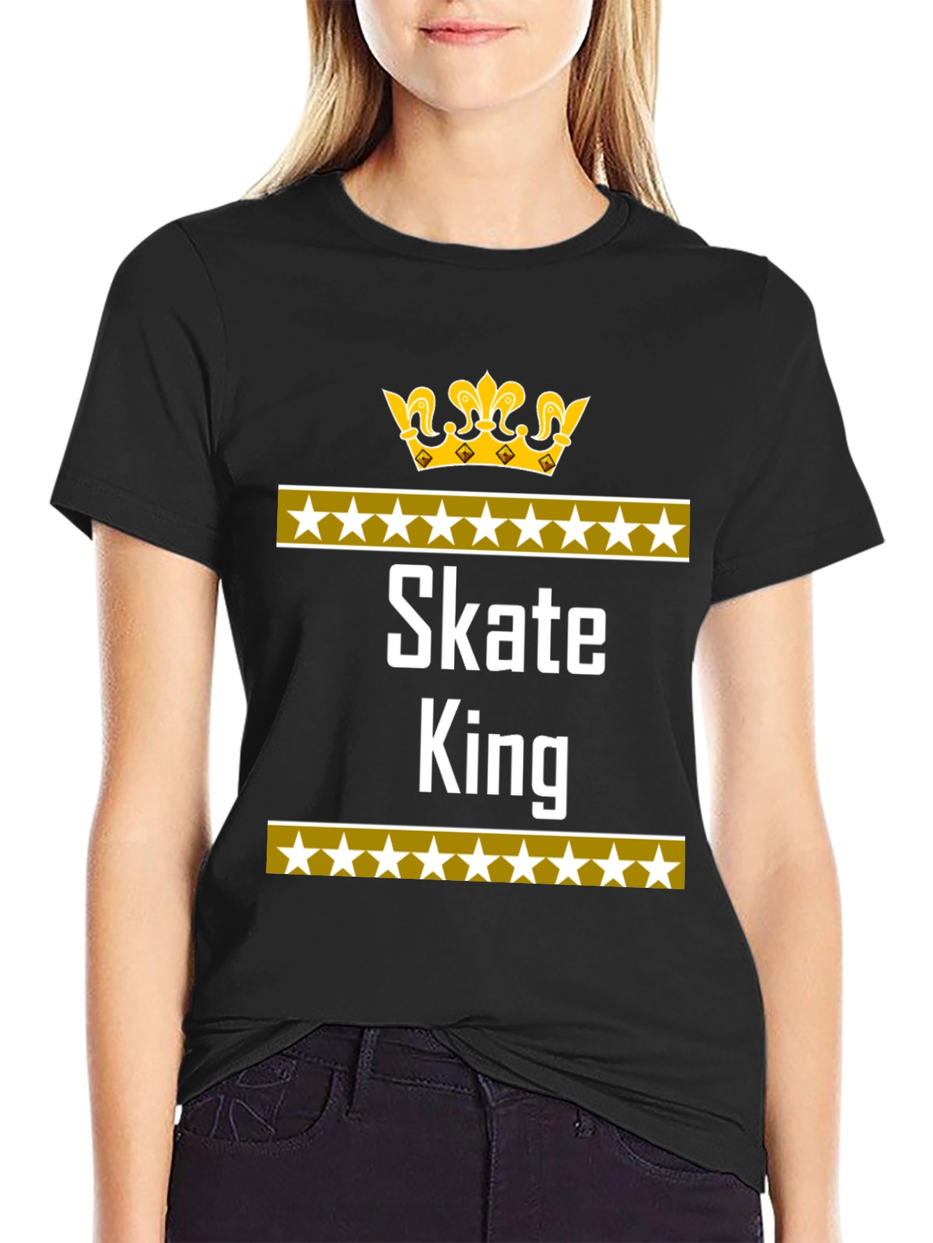 Skate King Black T-Shirt with Crown Design
