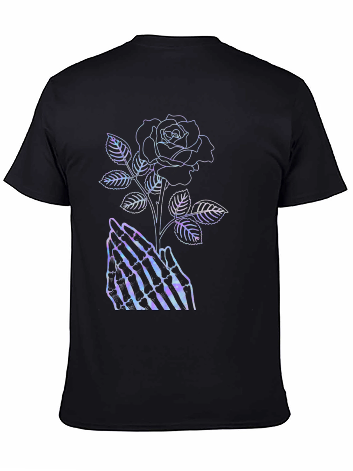 Gothic Rose Skeleton Hands Graphic Tee