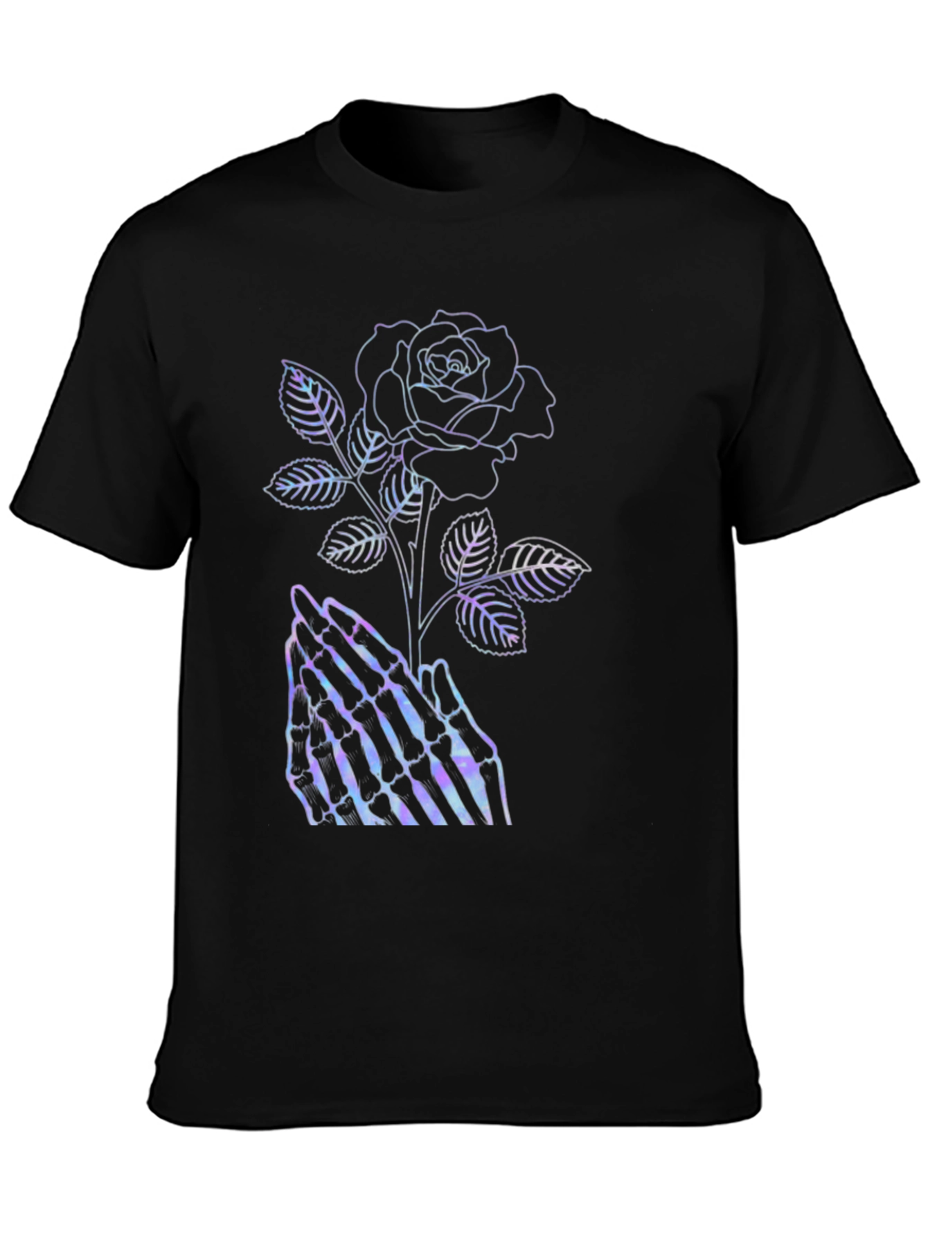 Gothic Rose Skeleton Hands Graphic Tee