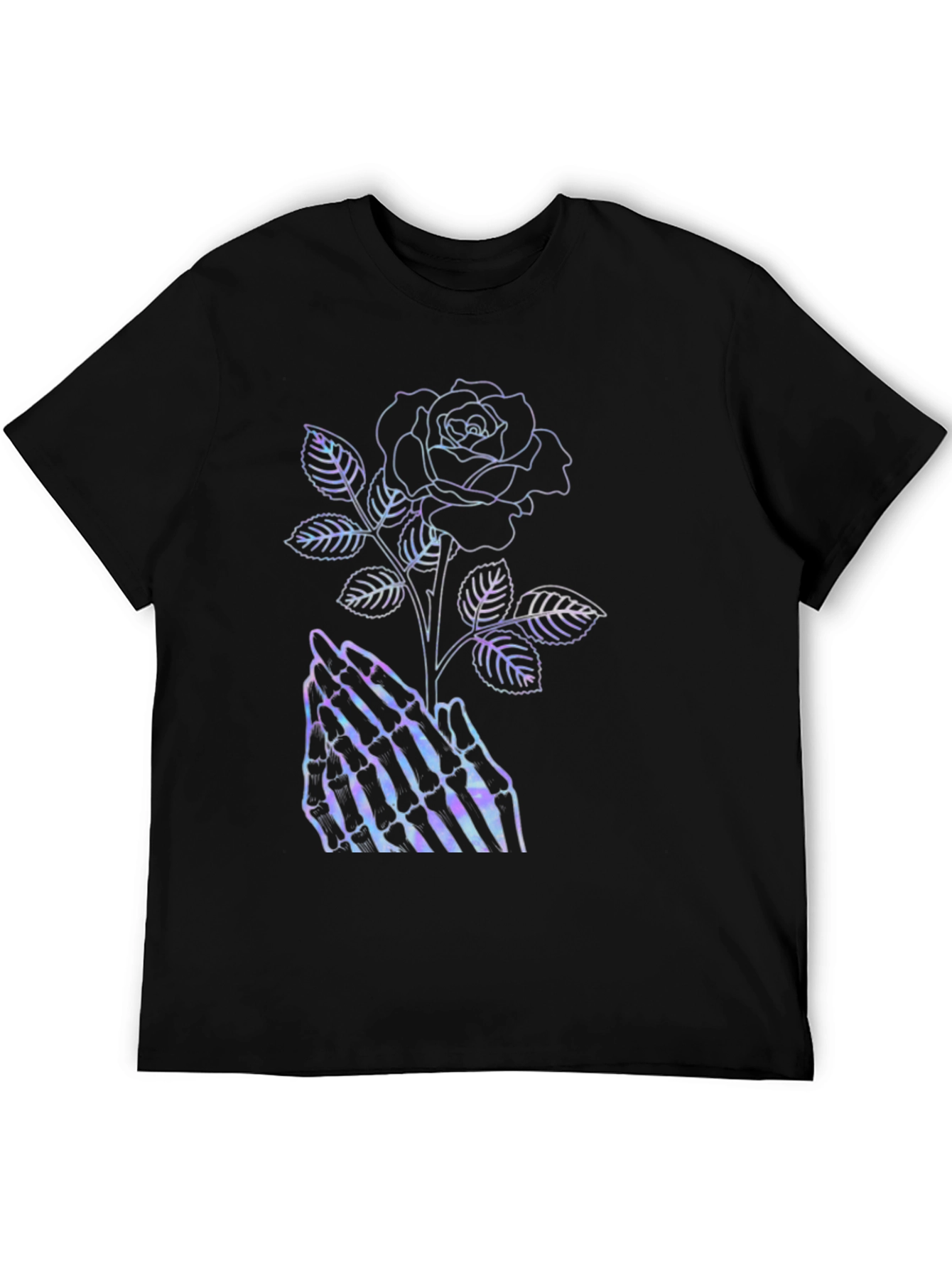 Gothic Rose Skeleton Hands Graphic Tee