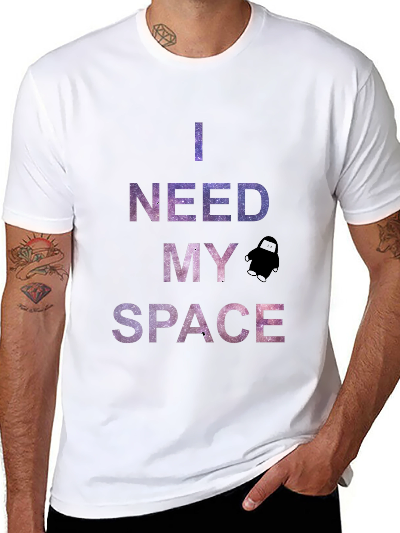 I Need My Space Graphic T-Shirt - Galaxy Design