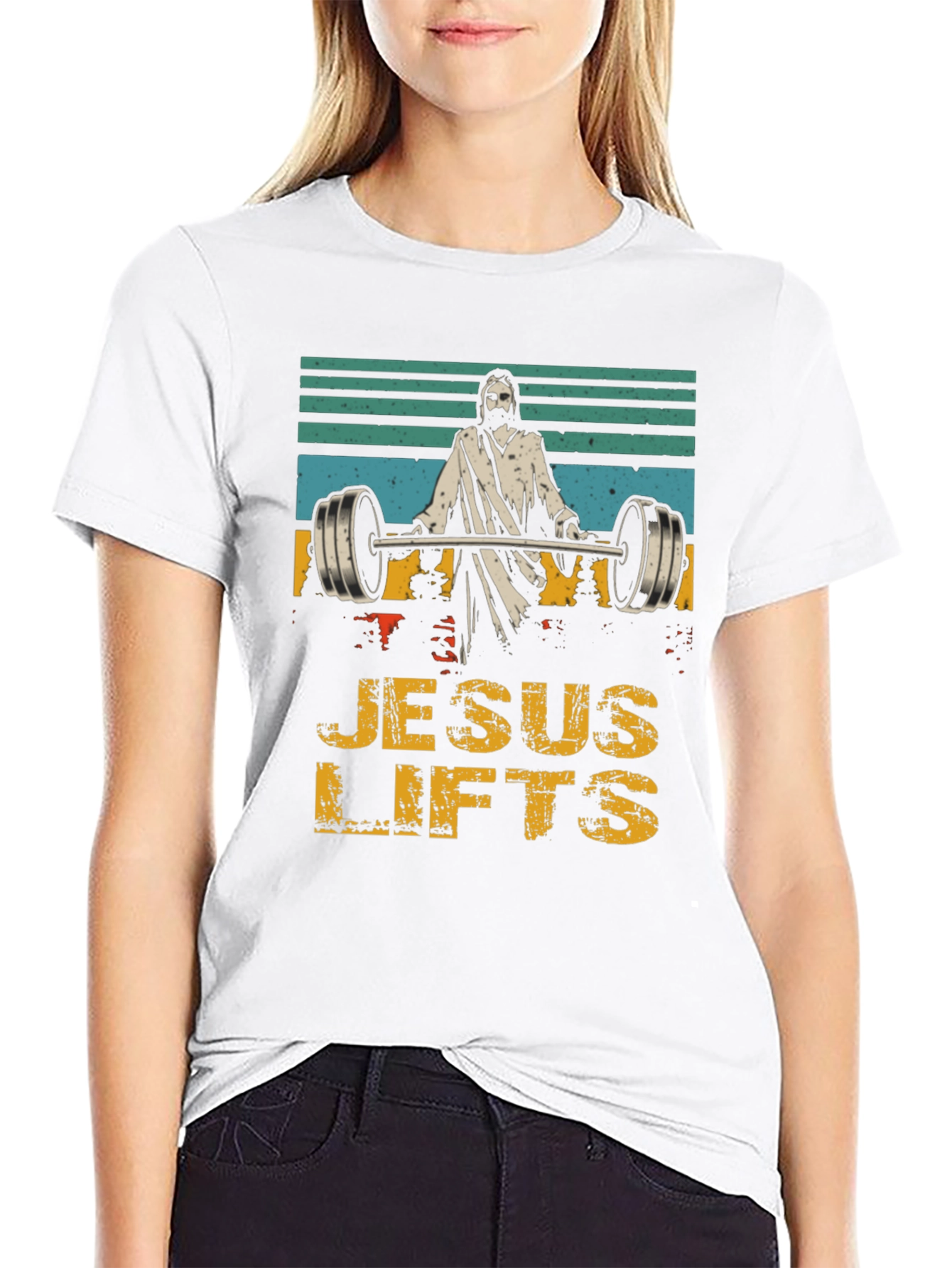Jesus Lifts T-Shirt - Weightlifting Humor Tee