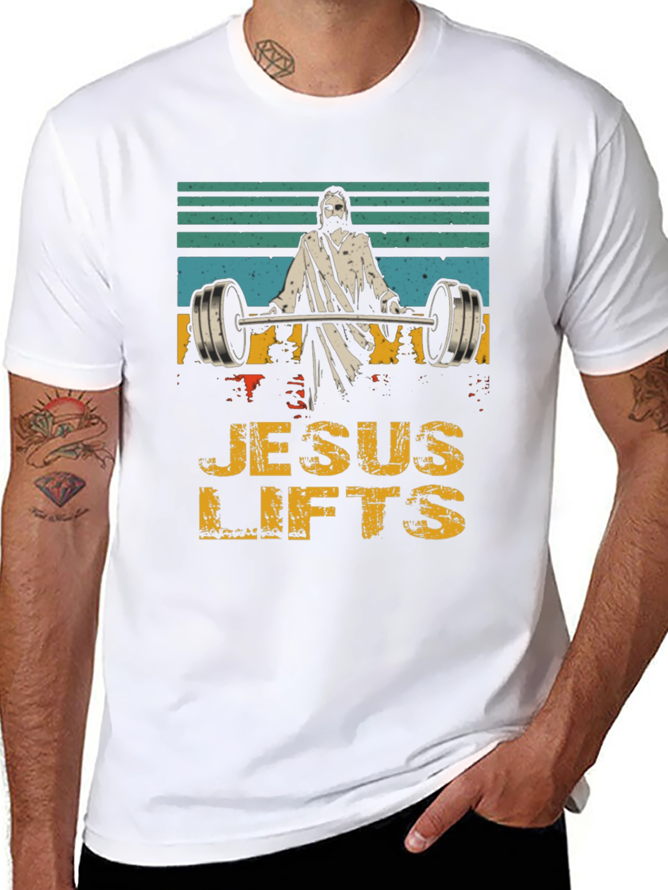 Jesus Lifts T-Shirt - Weightlifting Humor Tee