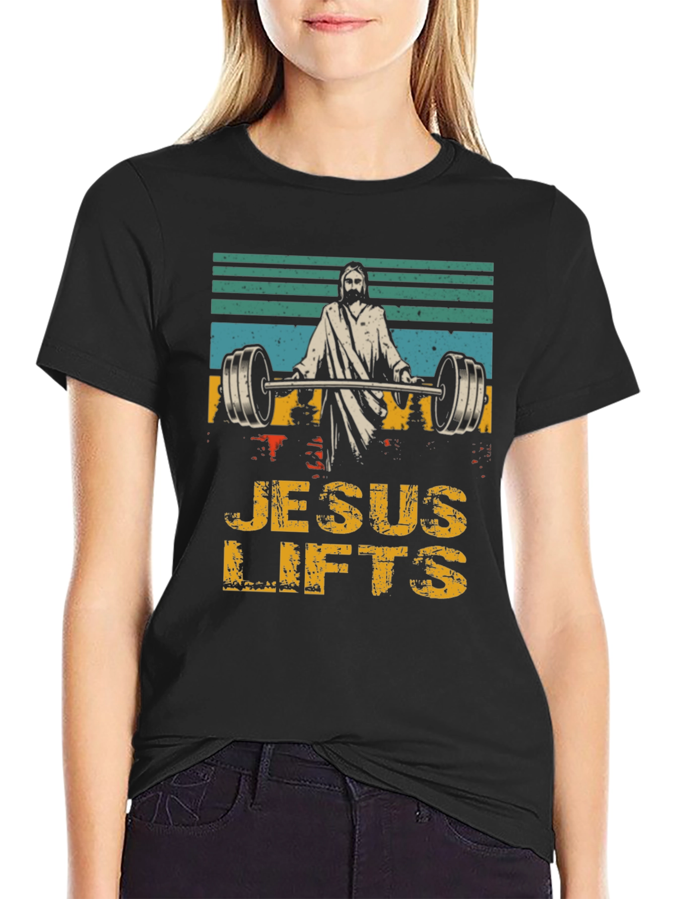 Jesus Lifts T-Shirt - Weightlifting Humor Tee