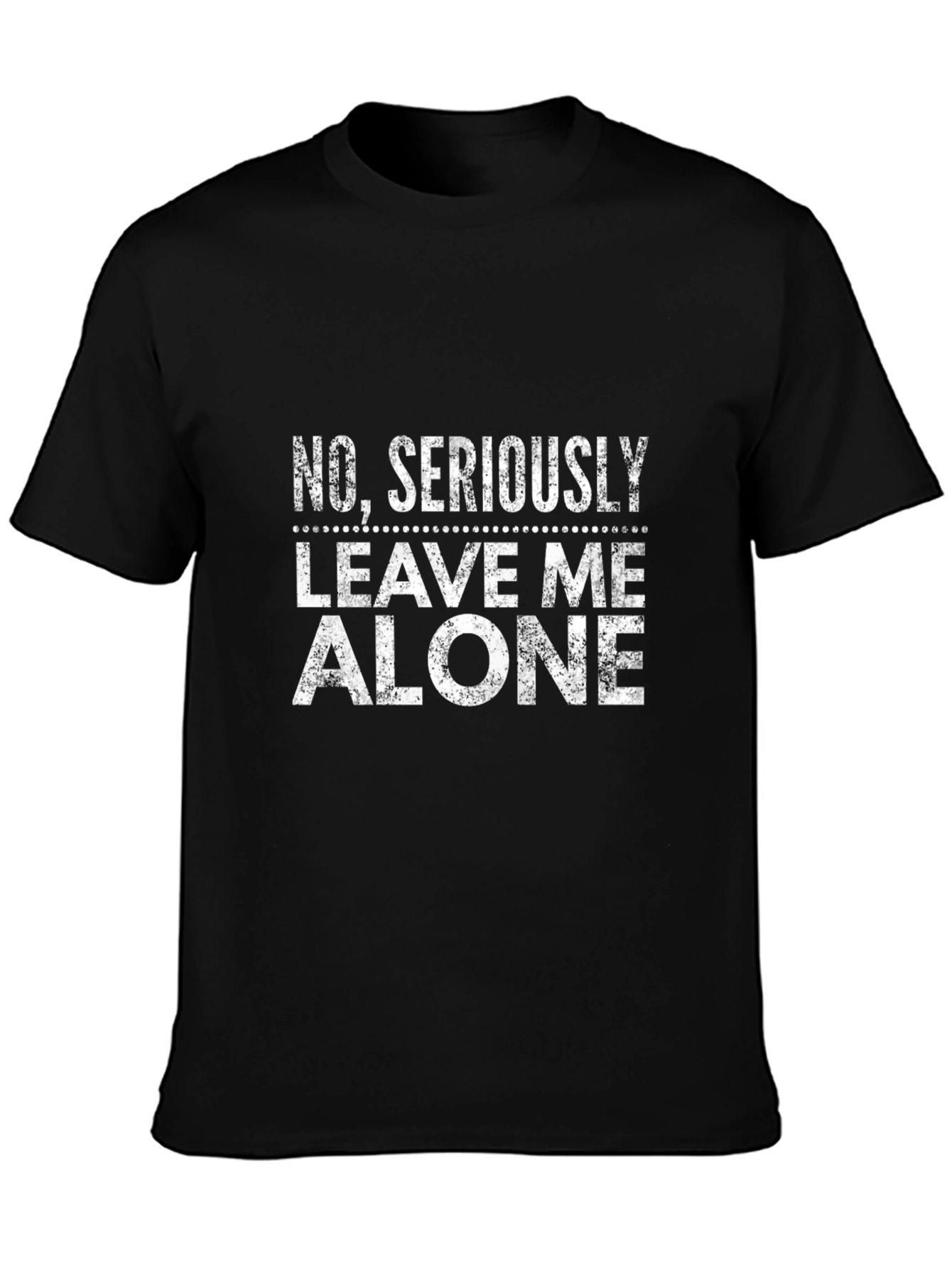Humorous Leave Me Alone Black T-Shirt