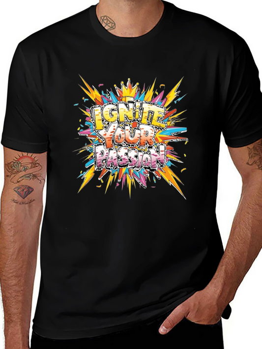 Ignite Your Passion Graphic Tee - Mens Black T-Shirt