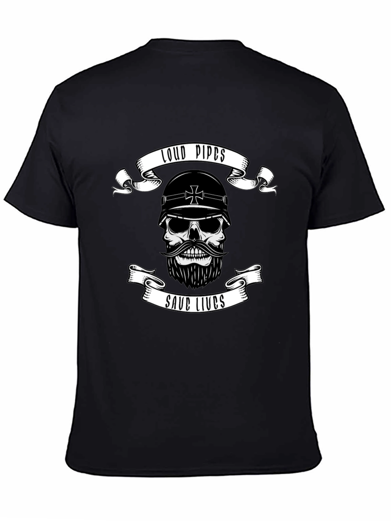 Loud Pipes Save Lives Skull T-Shirt