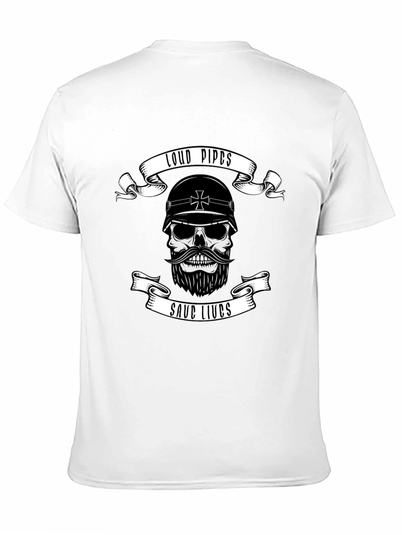 Loud Pipes Save Lives Skull T-Shirt