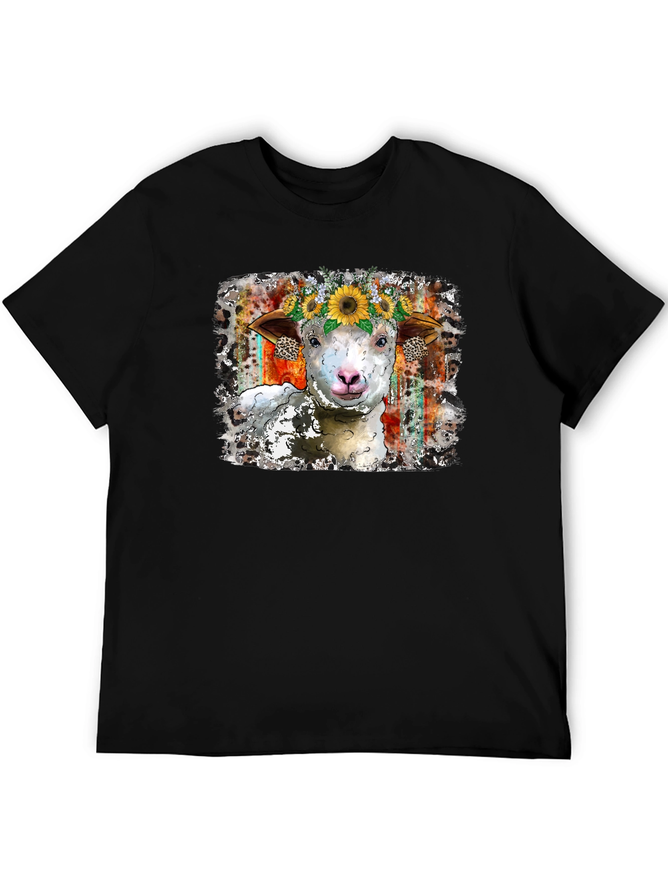 Sheep Sunflower Crown Graphic Tee