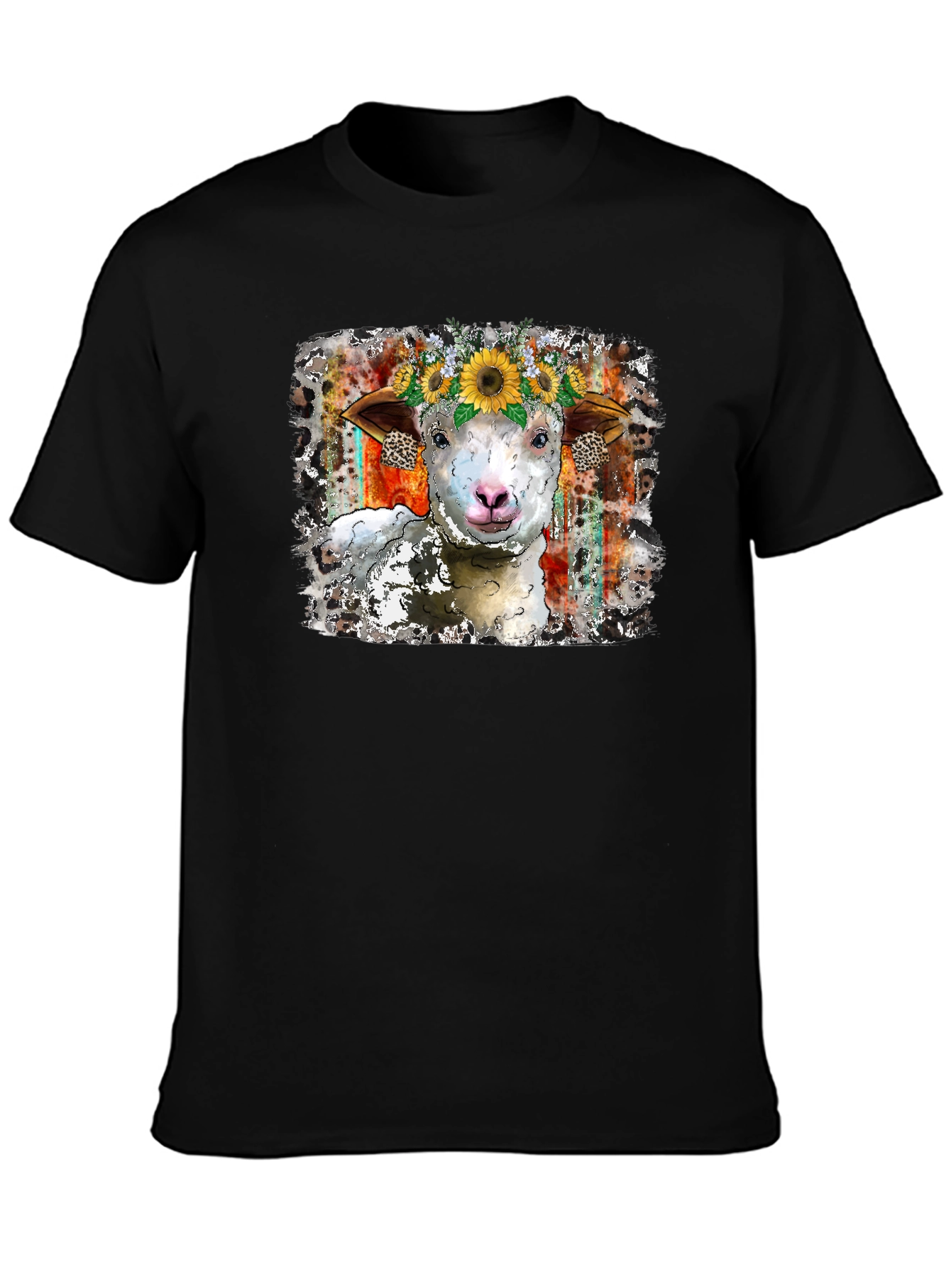 Sheep Sunflower Crown Graphic Tee