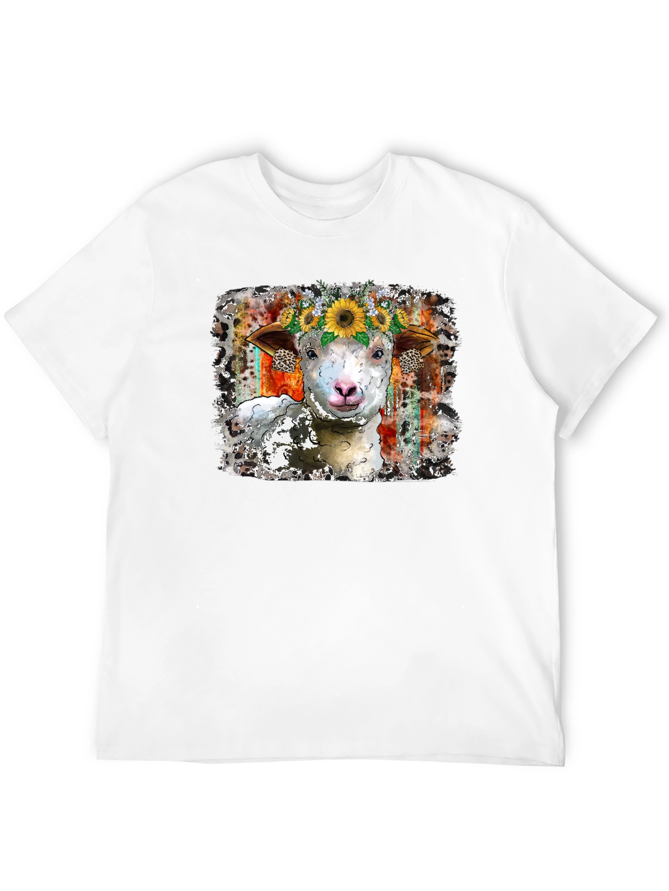 Sheep Sunflower Crown Graphic Tee