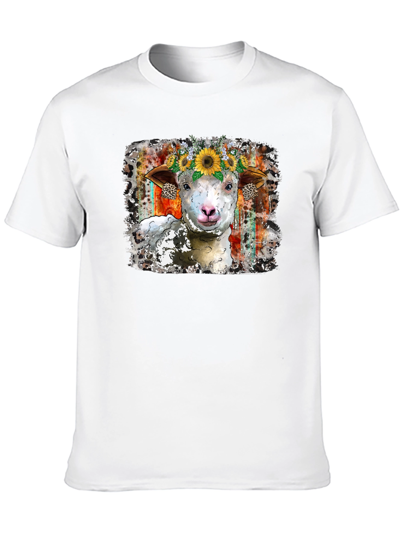 Sheep Sunflower Crown Graphic Tee