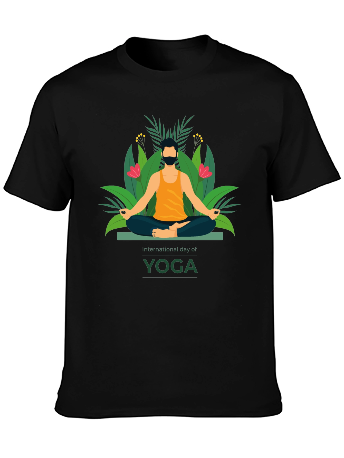 International Yoga Day Graphic Tee - Black