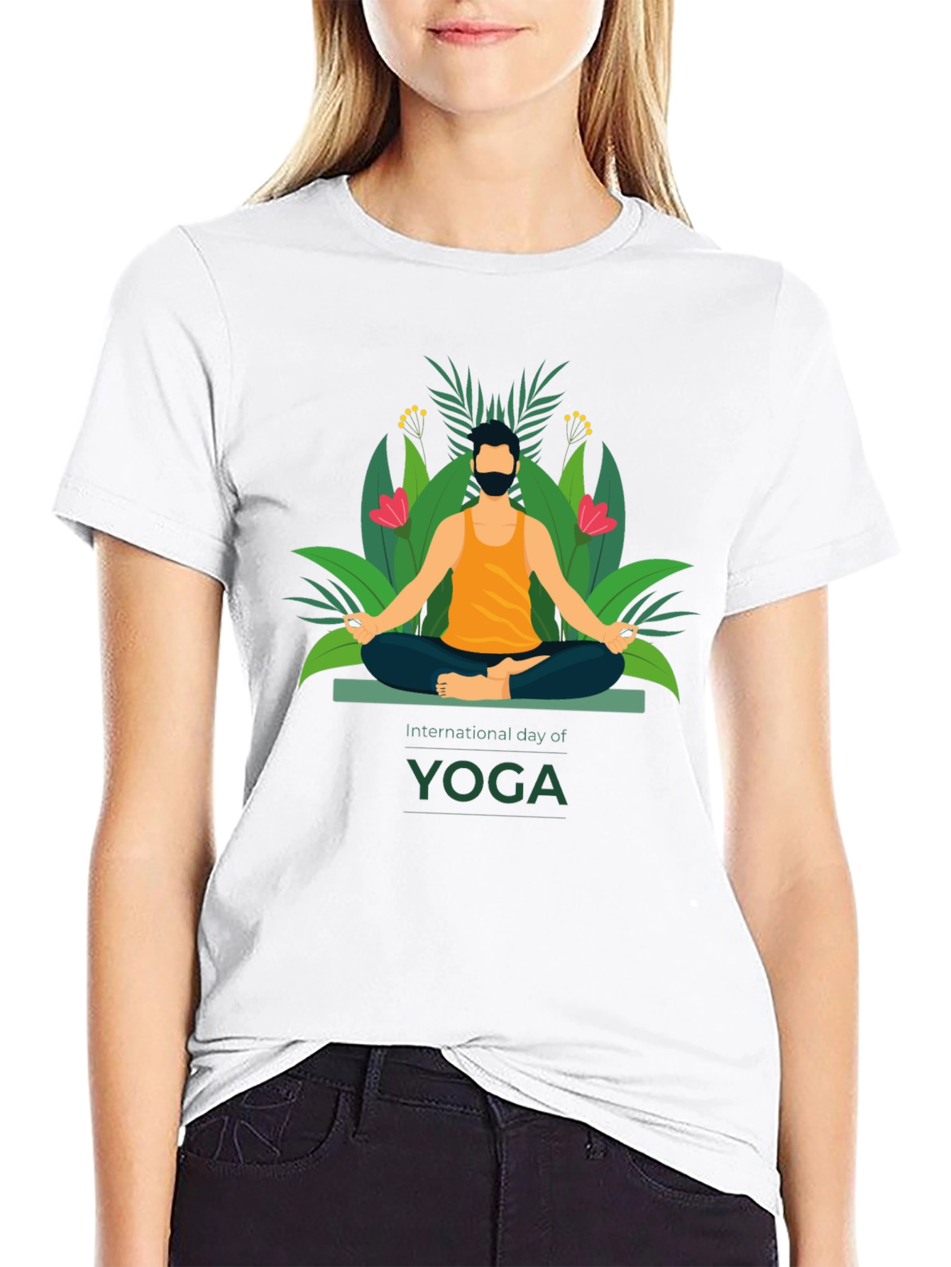 International Yoga Day Graphic Tee - Black