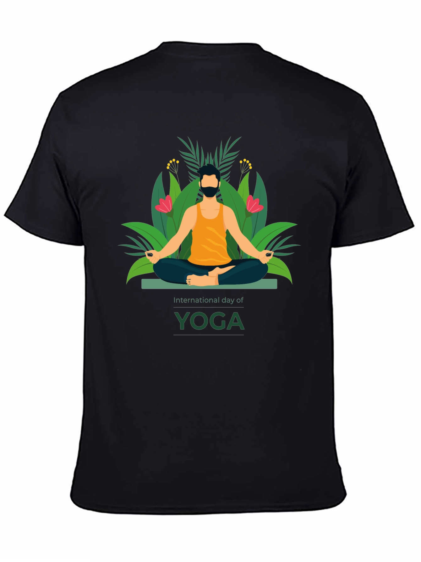 International Yoga Day Graphic Tee - Black