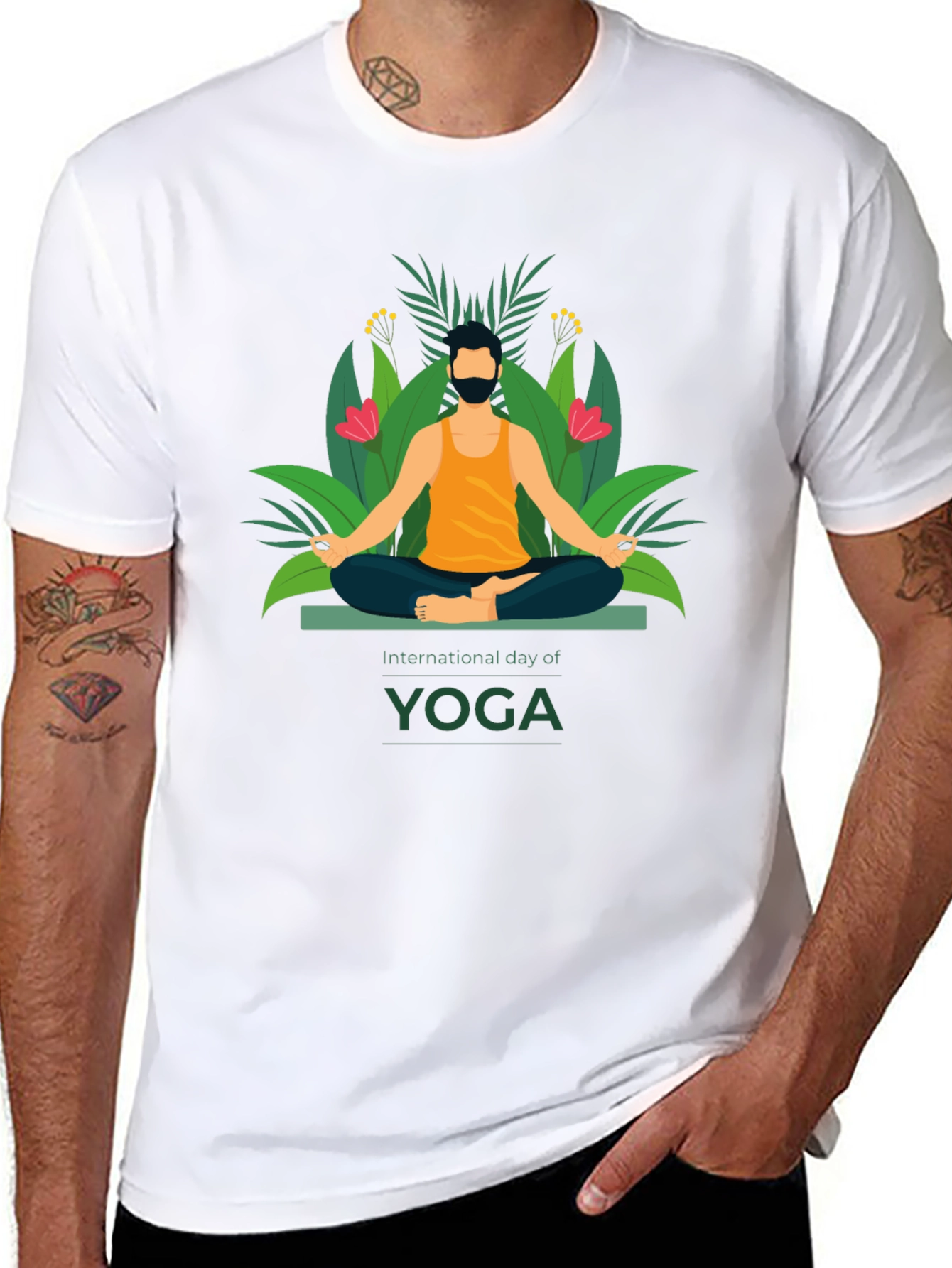 International Yoga Day Graphic Tee - Black