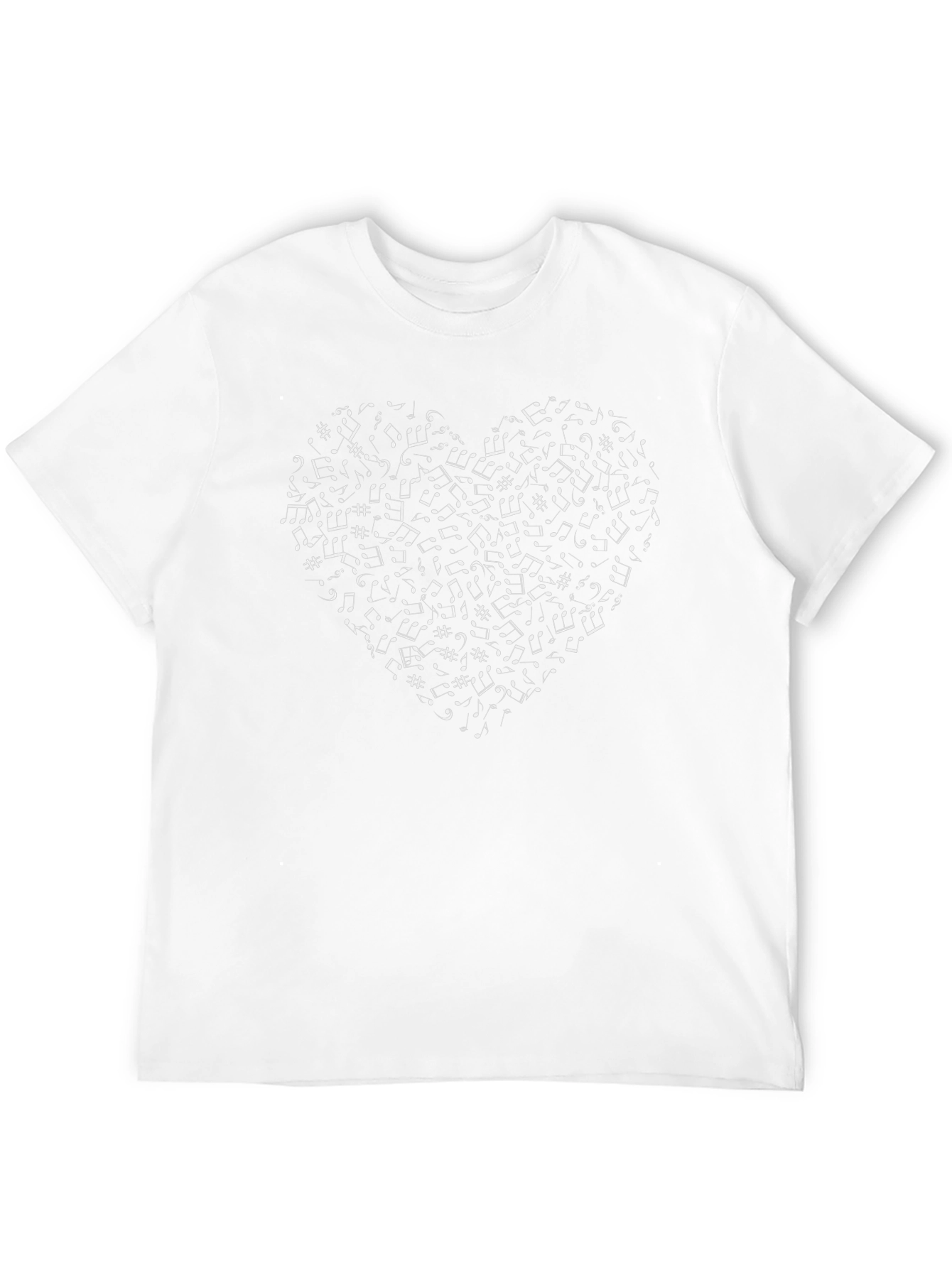 Music Notes Heart T-Shirt - Black